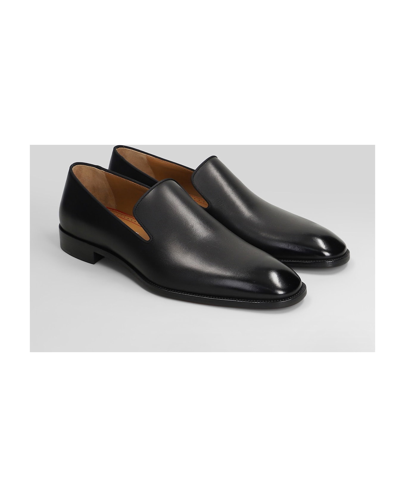 Christian Louboutin Danny Flex Loafers In Black Leather - black ローファー＆デッキシューズ