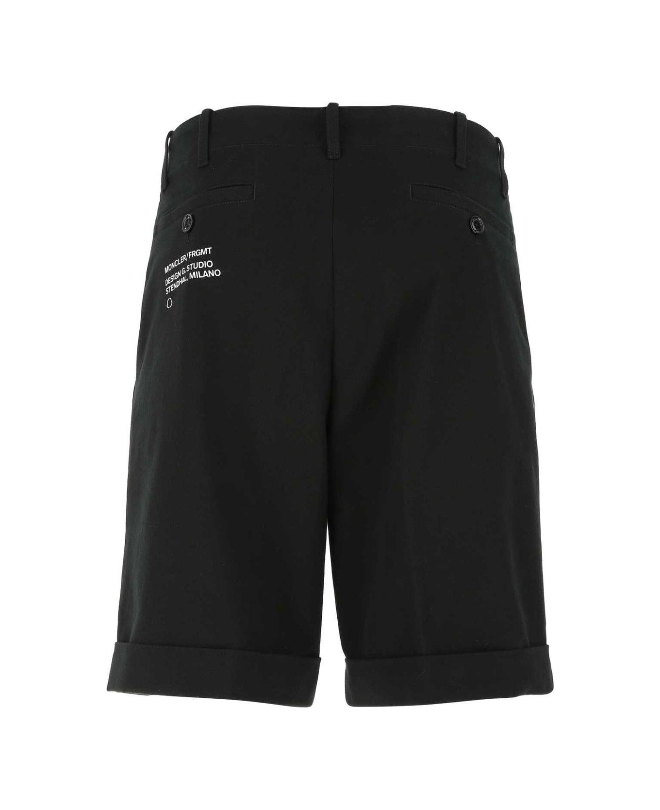 Moncler Genius Moncler X Fragment Hiroshi Fujiwara Logo Printed Sweat Shorts - BLACK ショートパンツ