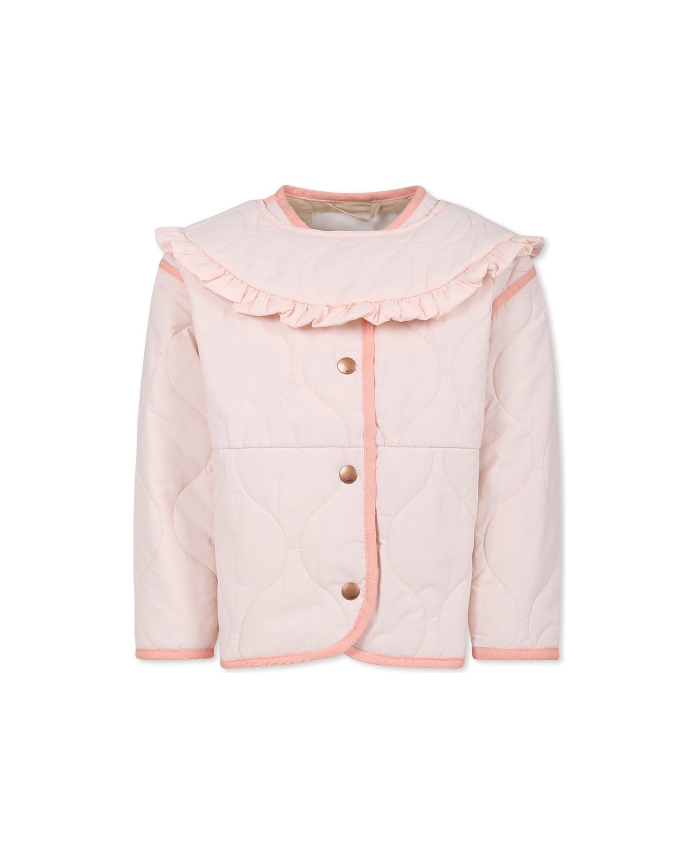Molo Pink Down Jacket For Girl - Pink
