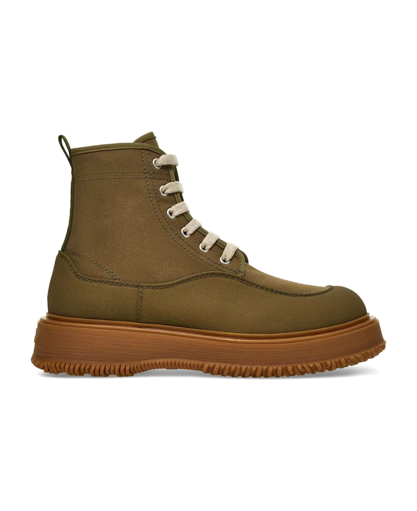 Hogan Green Canvas Ankle Boots