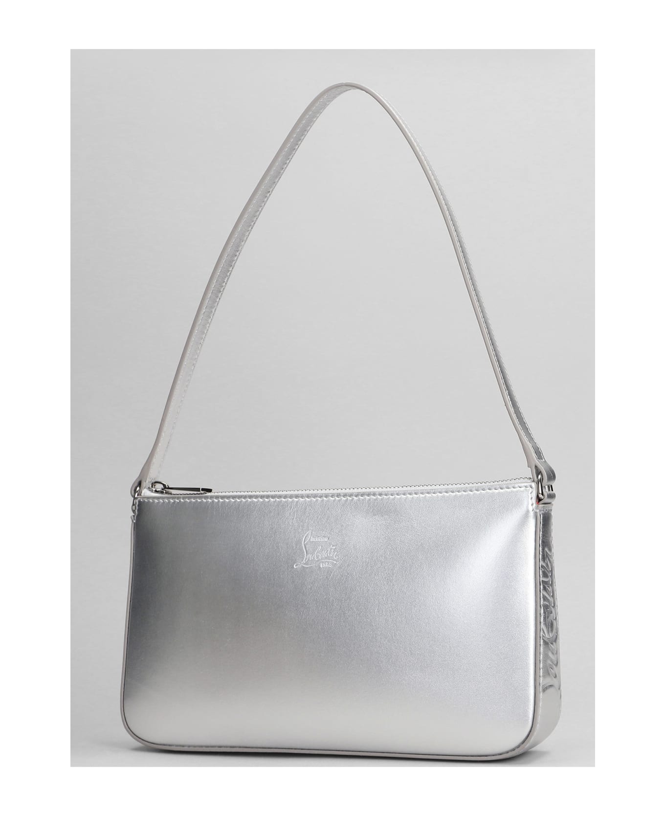 Christian Louboutin Loubila Shoulder Bag In Silver Leather - silver