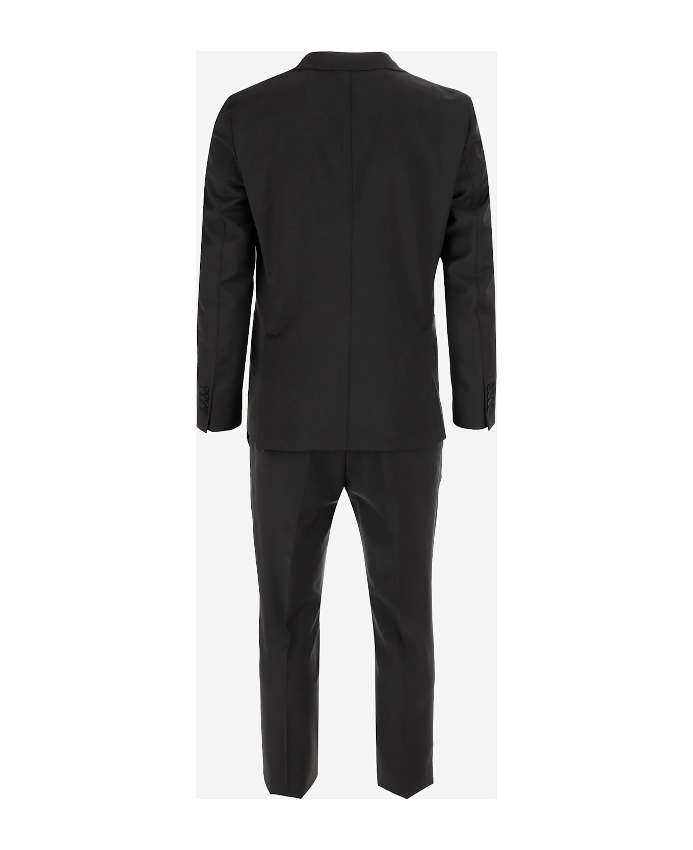 Brian Dales Stretch Wool Canvas Dress - Black