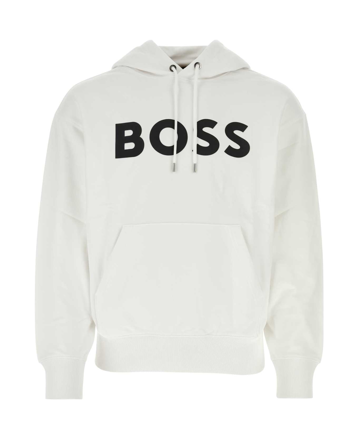 Hugo Boss White Cotton Sweatshirt - White