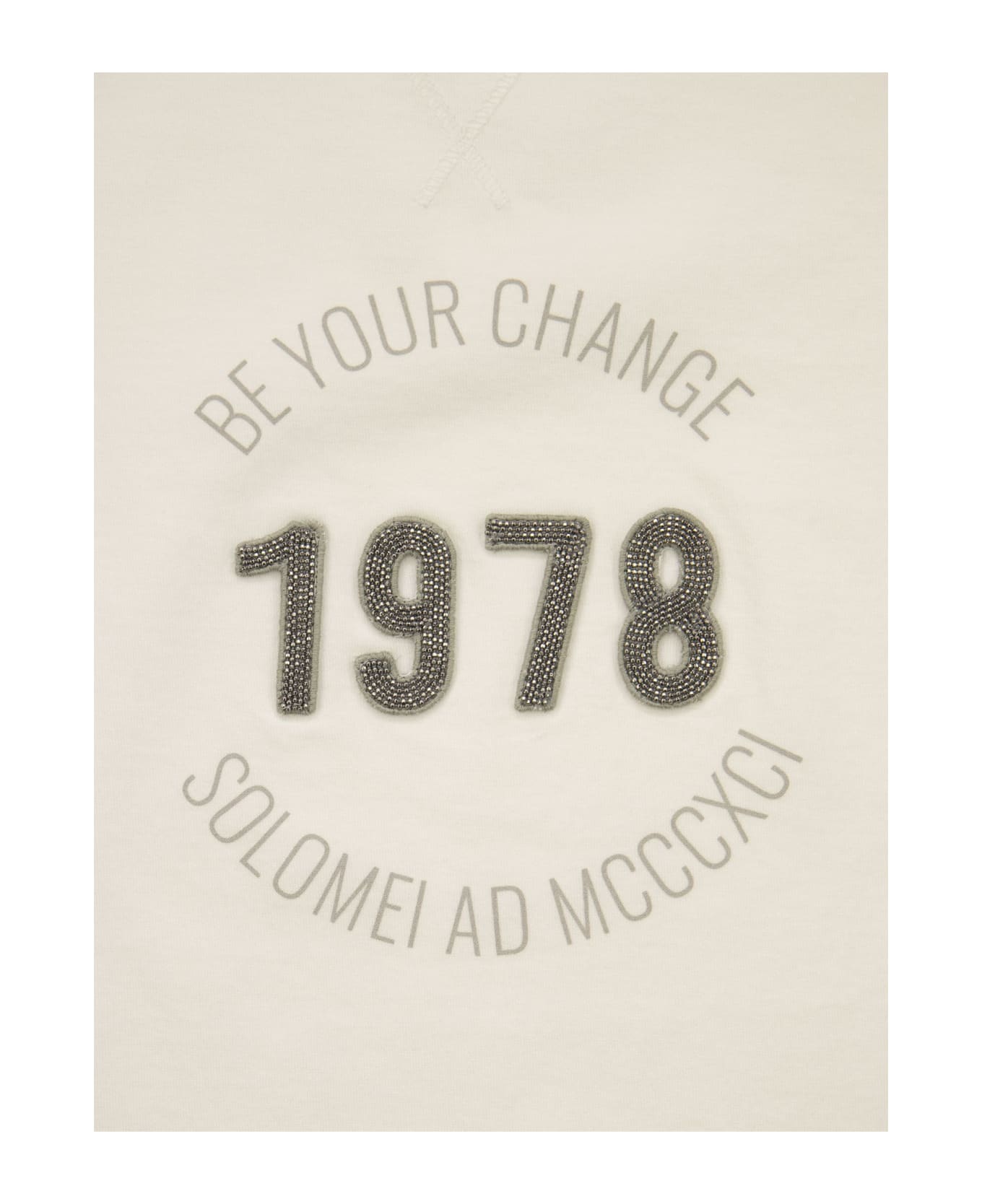 Brunello Cucinelli "be Your Change" T-shirt In Lightweight Cotton Jersey - White