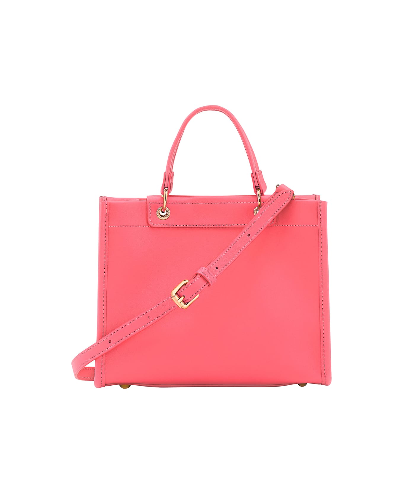 Longchamp 
small Cabas
 Pink Handbag With Embossed Logo On The Front And Adjustable And Removable Shoulder Strap In Leather Woman - Pink