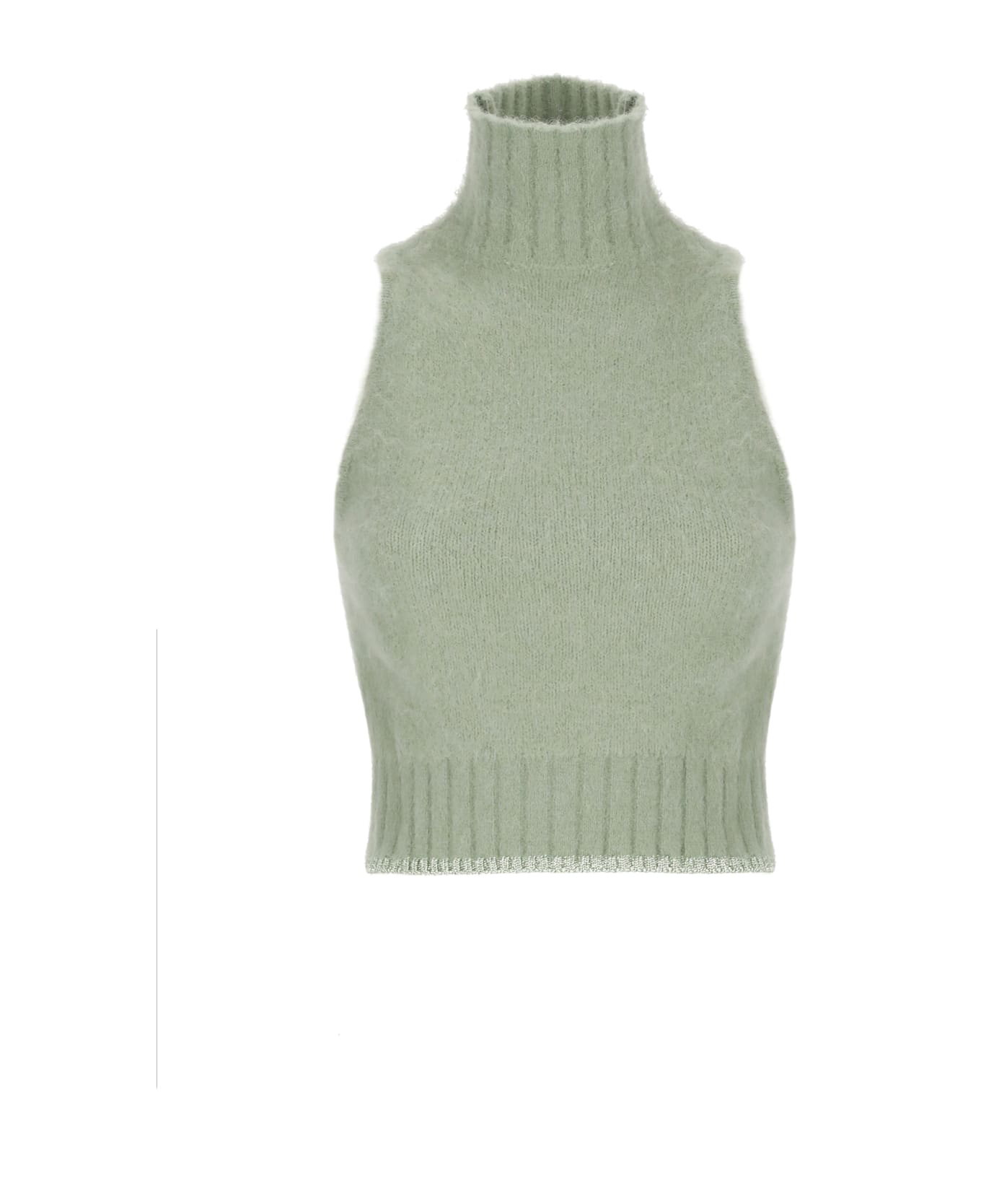 Pinko Cropped Turtleneck Sweater - Green