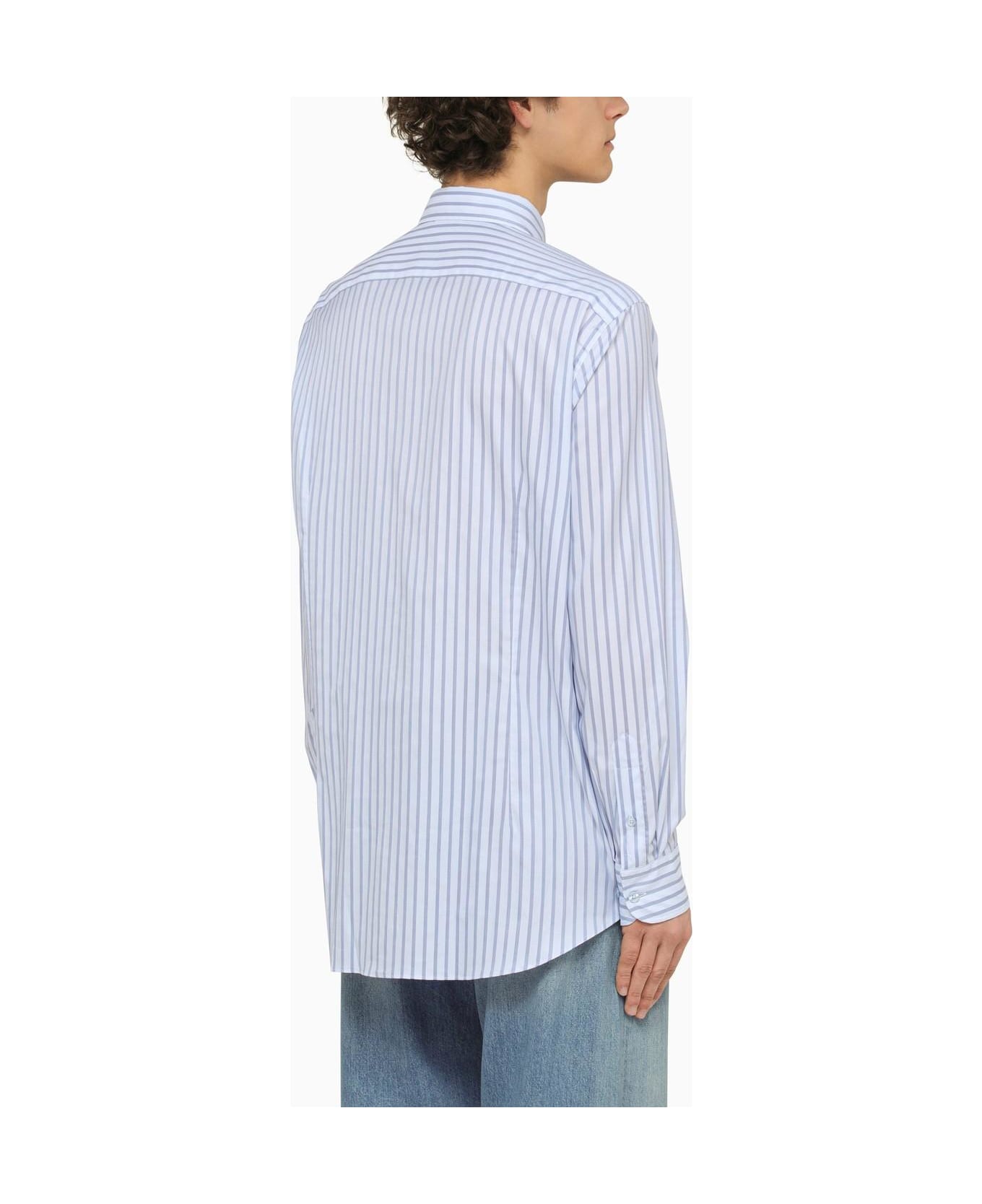 Etro White\/light Blue Striped Long Sleeved Shirt - Azzurro