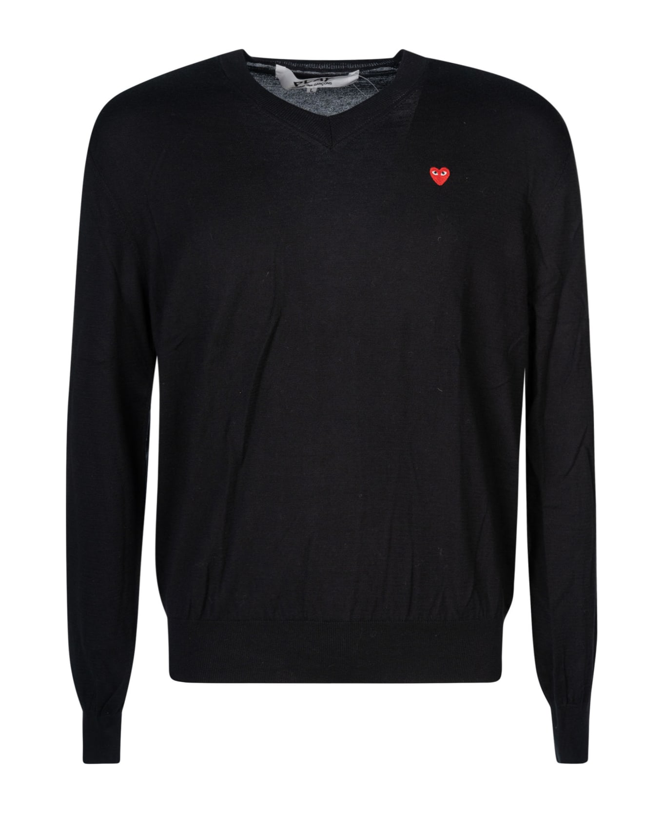 Comme des Garçons Shirt Boy Heart Embroidered Rib Sweatshirt - Black