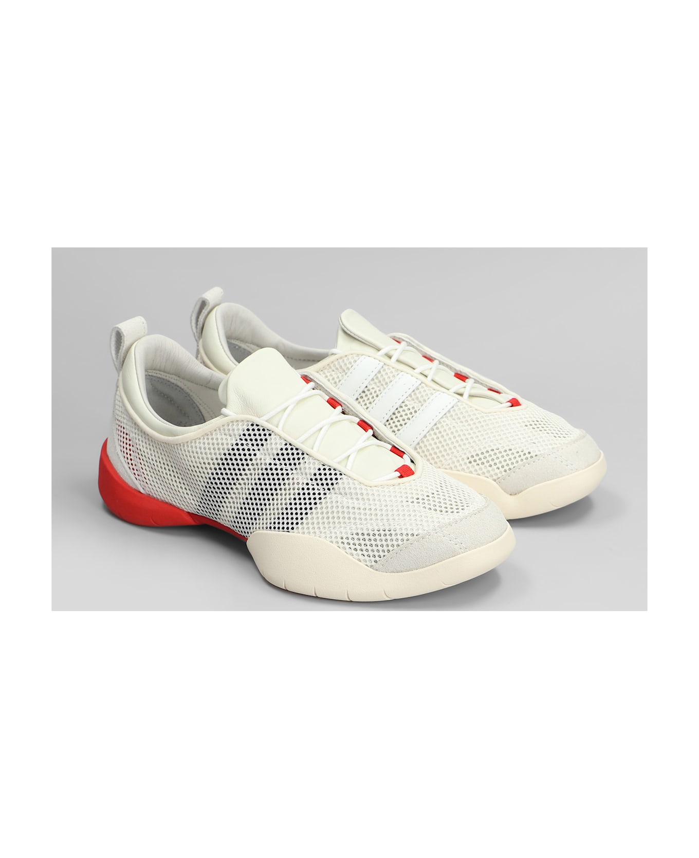 Y-3 Regu Sneakers In Beige Leather And Fabric - beige