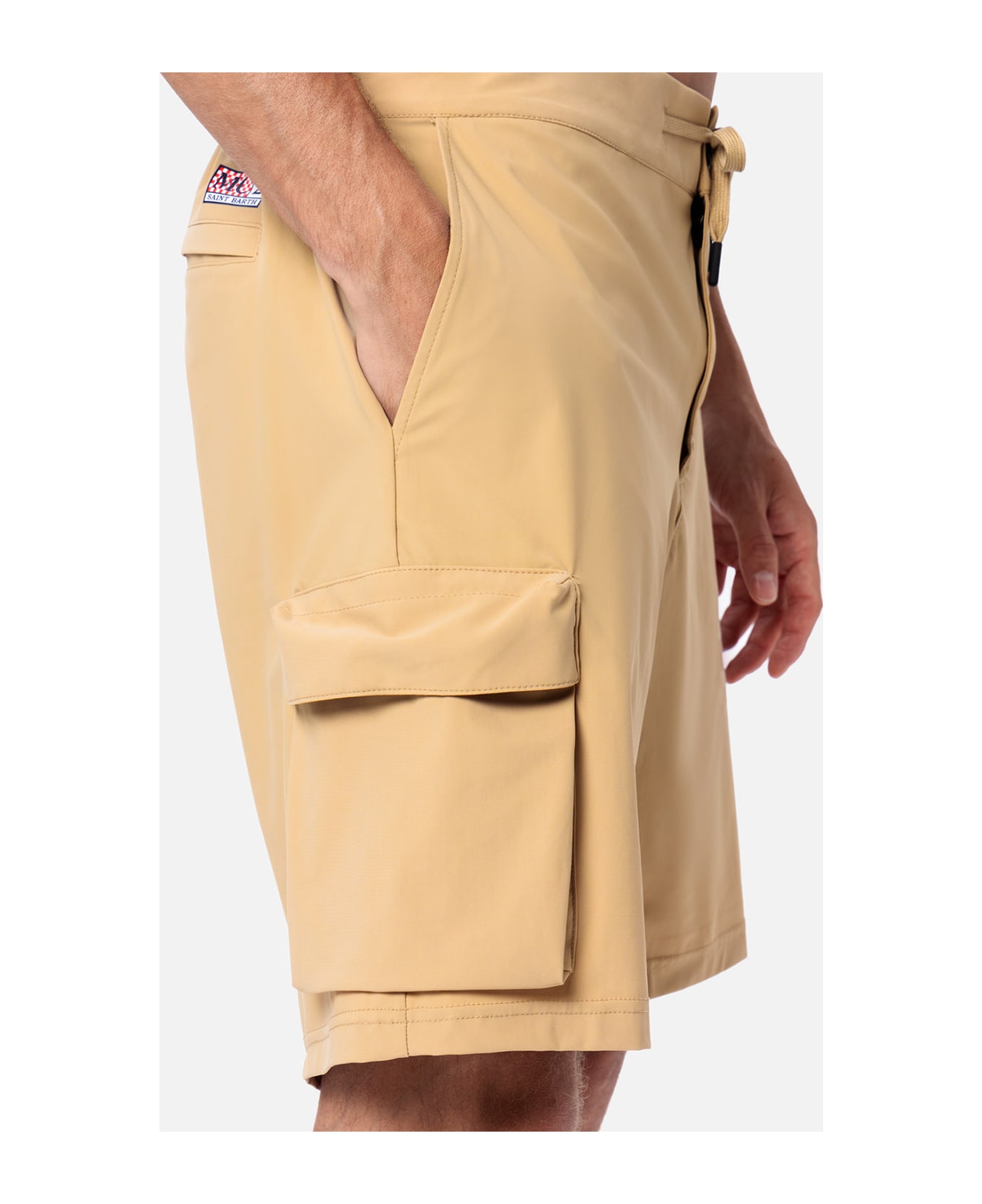 MC2 Saint Barth Man Beige Bermuda Shorts Deck - WHITE