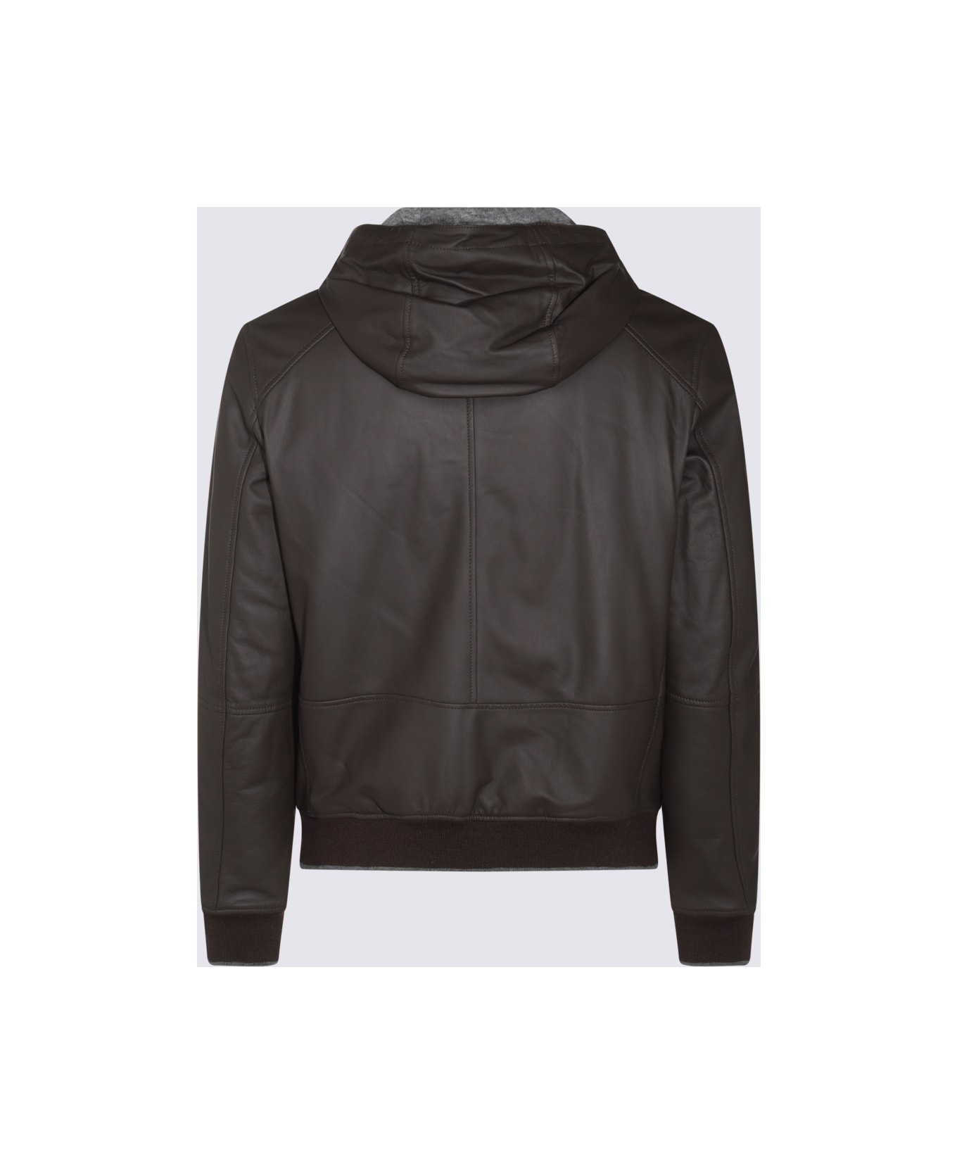 Canali Black Leather Jacket