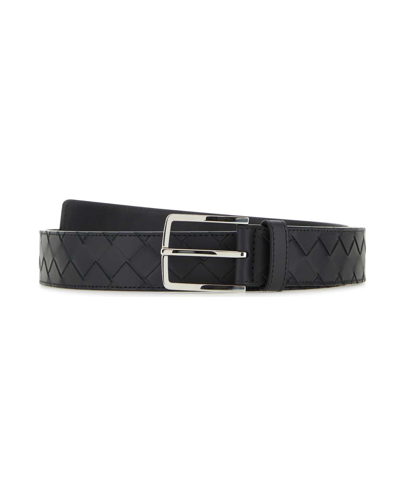 Bottega Veneta Black Leather Belt - ARDESIA