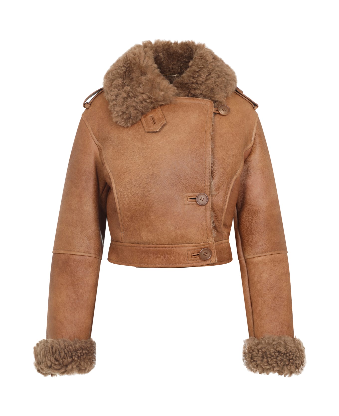 Chloé Leather Jacket - O Amber Brown