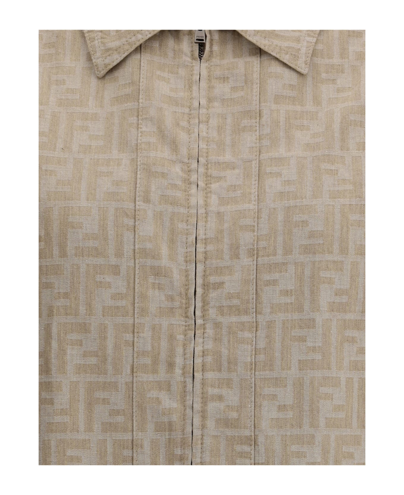 Fendi Chambray Cropped Jacket - Saz Raffia