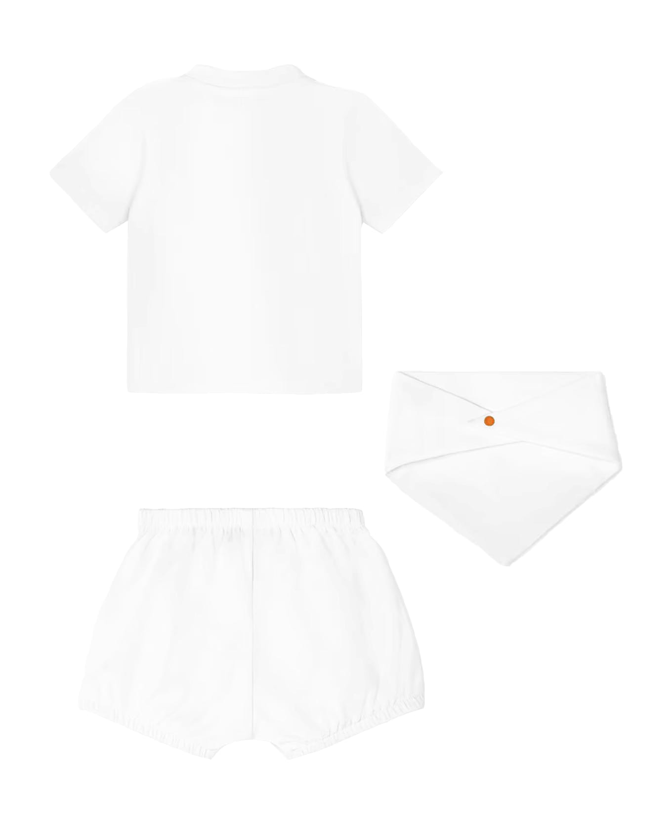 Versace White Birth Suit For Babykids With Logo - White