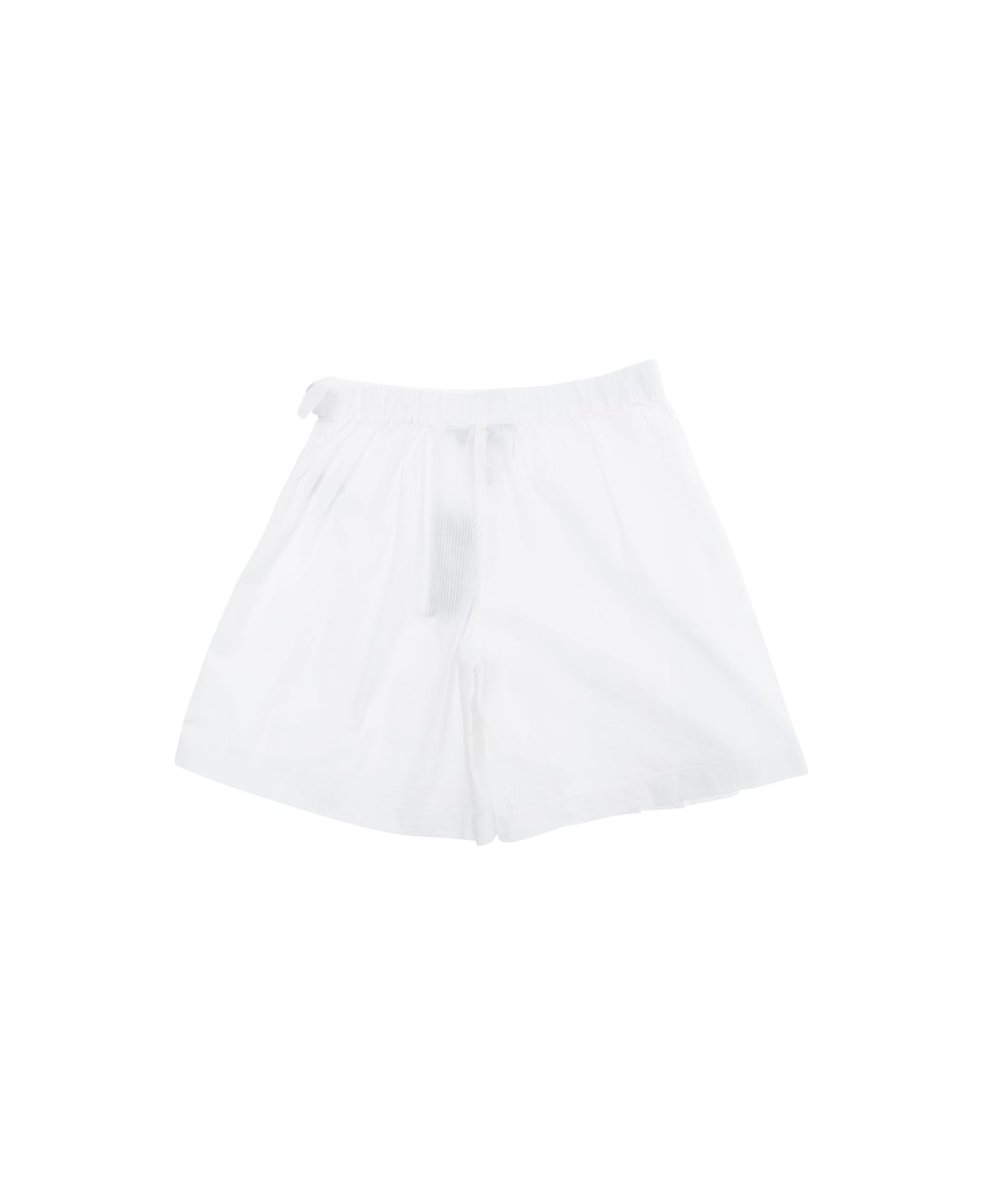 Polo Ralph Lauren White Shorts With Embroidered Pony And Pleated Details On The Front In Cotton Girl - White