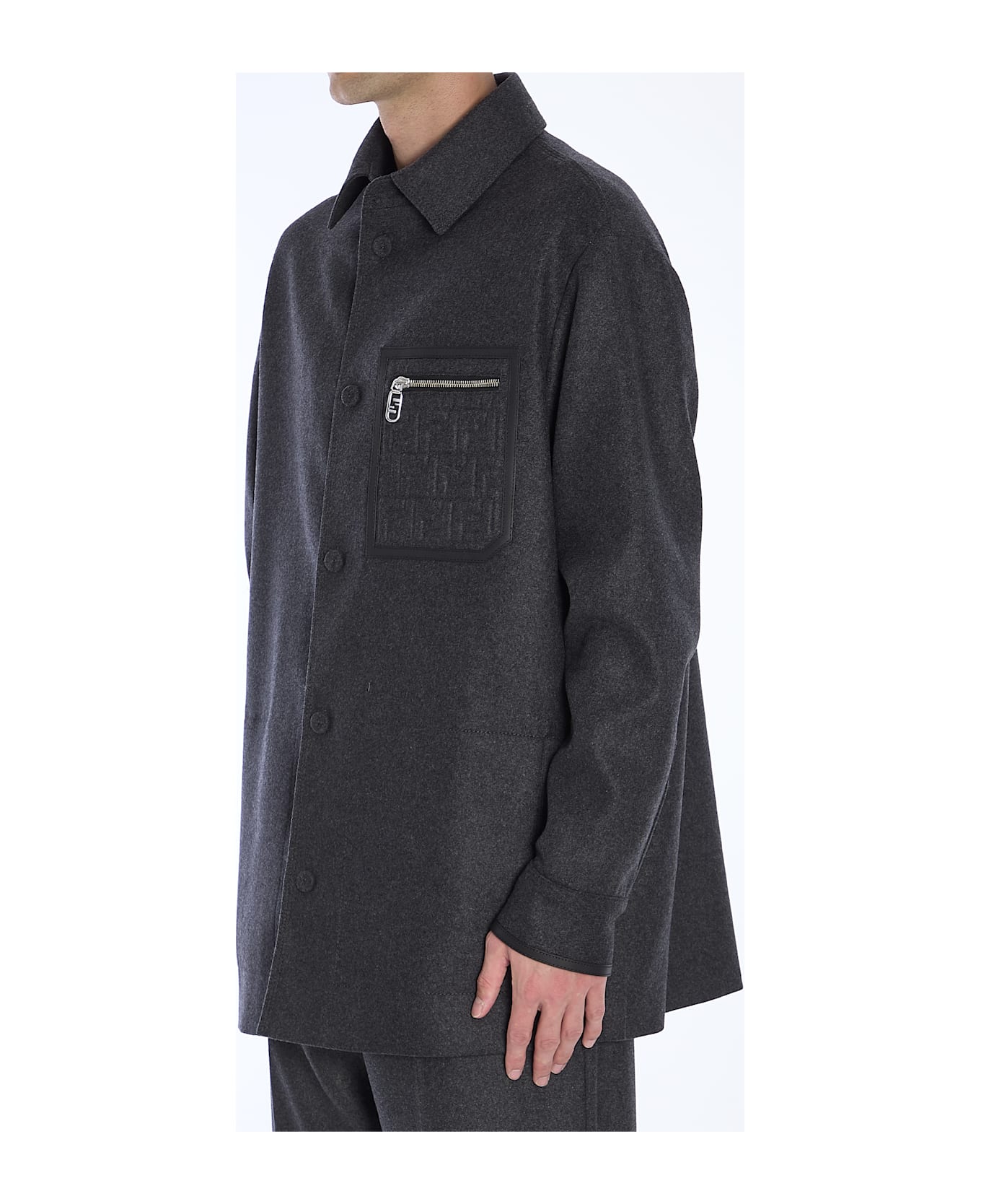 Fendi Go-to Blouson In Cashmere - GREY