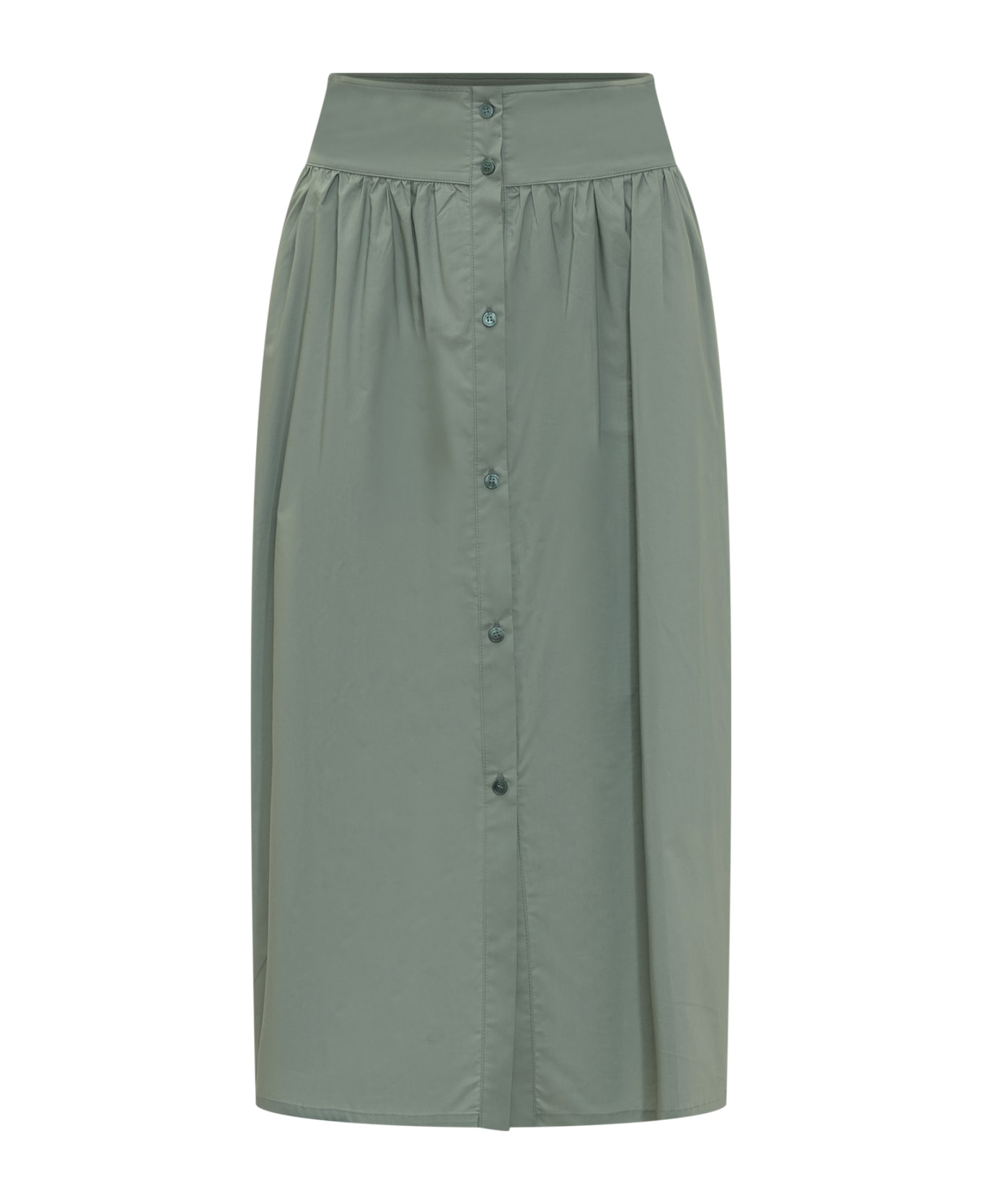 Woolrich Long Cotton Skirt - SAGE