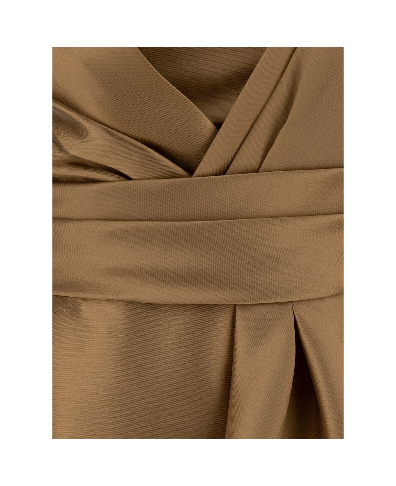 Alberta Ferretti 'mikado' Beige Maxi One-shoulder Draped Dress In Satin Woman - Beige ワンピース＆ドレス