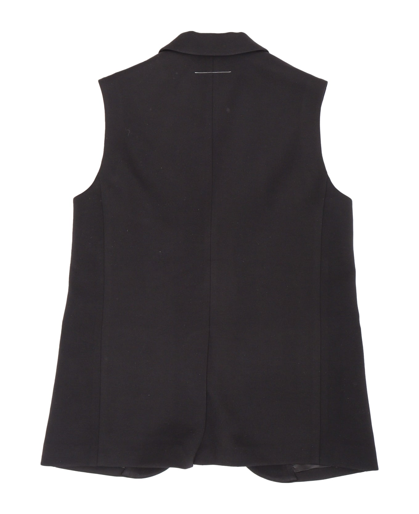 MM6 Maison Margiela Black Vest With Logo - BLACK