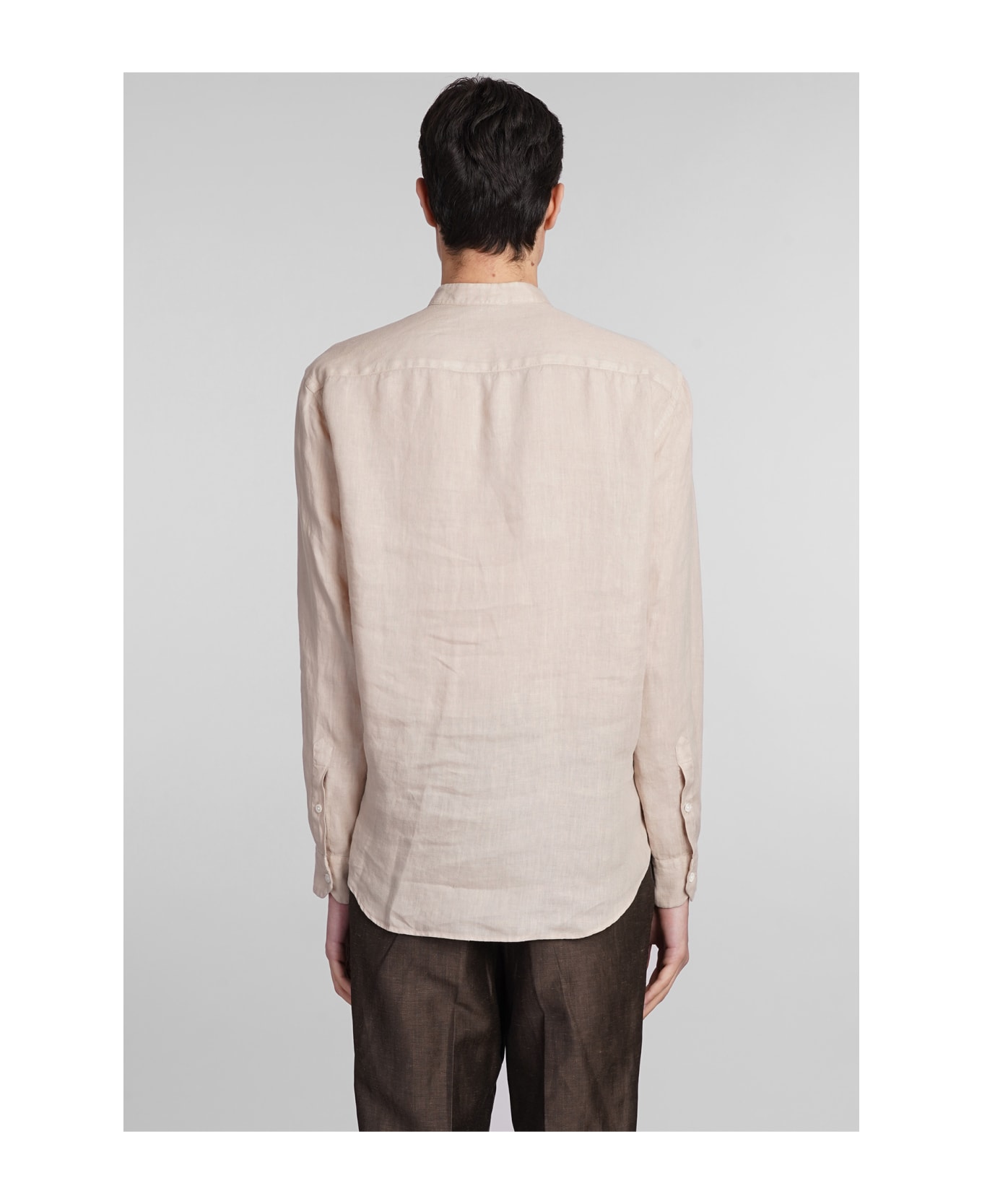 Emporio Armani Shirt In Beige Linen - beige