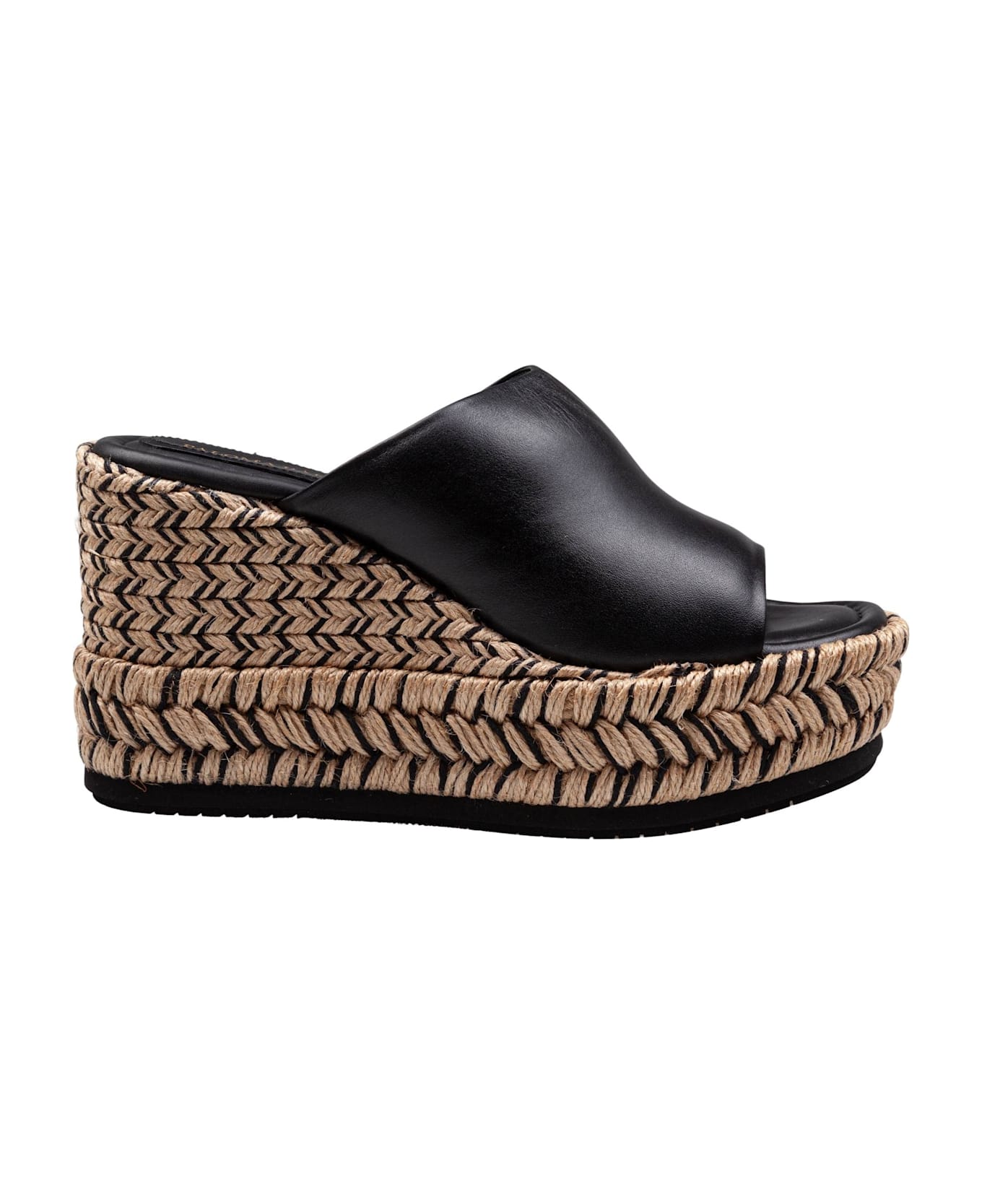 Paloma Barceló Paloma Alide Sandal In Leather With Rope Wedge - Black
