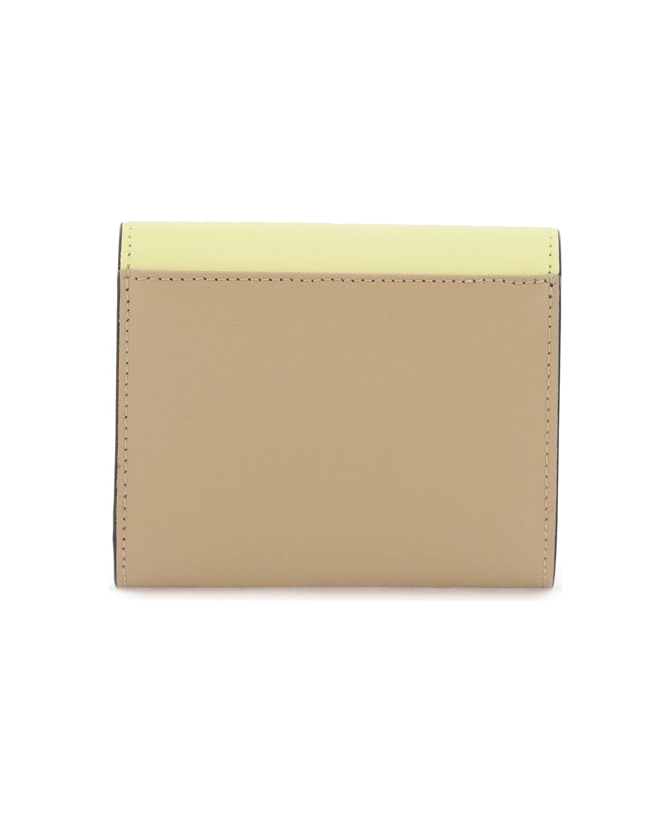 Marni Bi-fold Wallet With Flap - VANILLA OLIVE SOFT BEIGE (Beige)