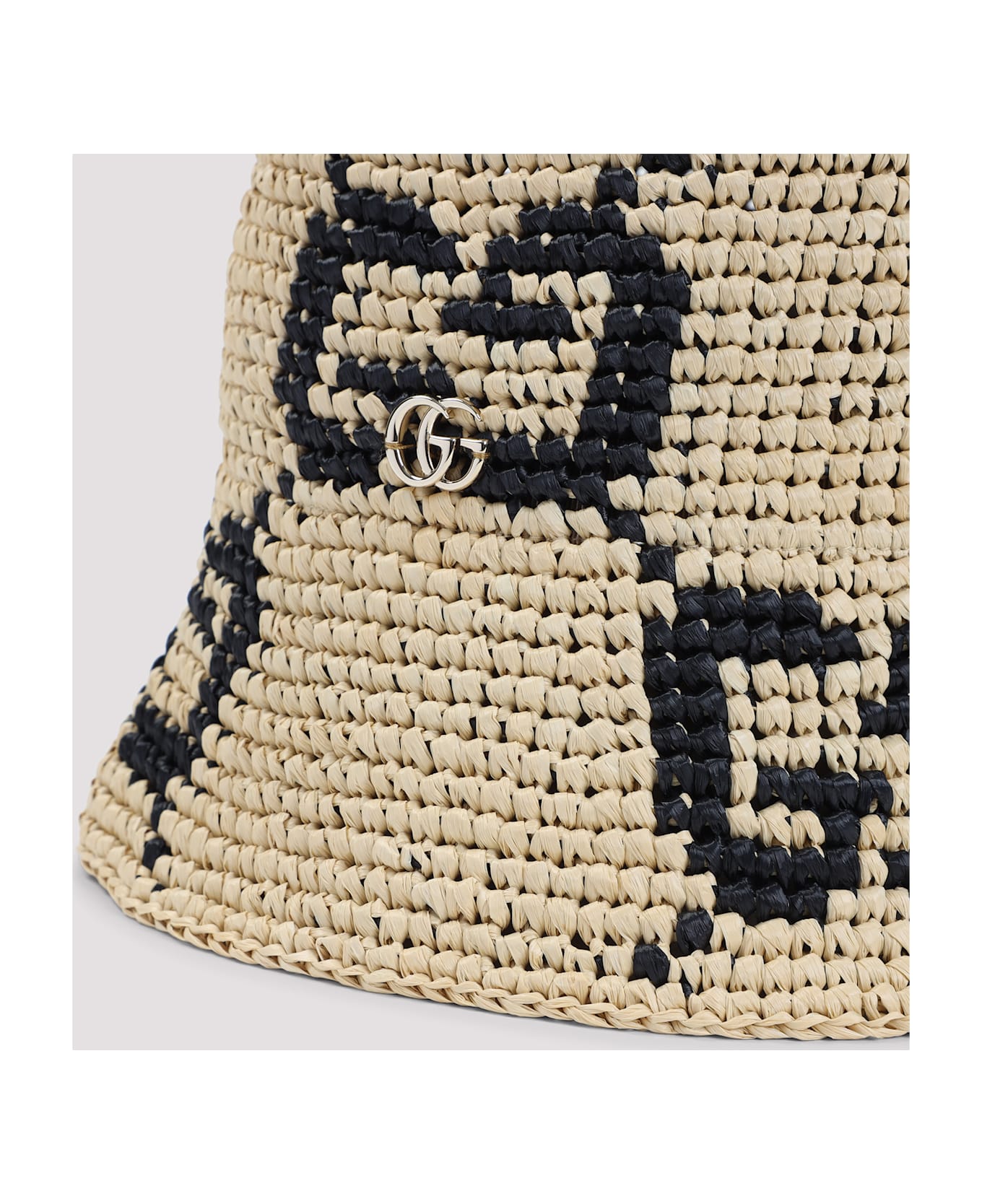 Gucci Gg Raffia Hat - Natural Black