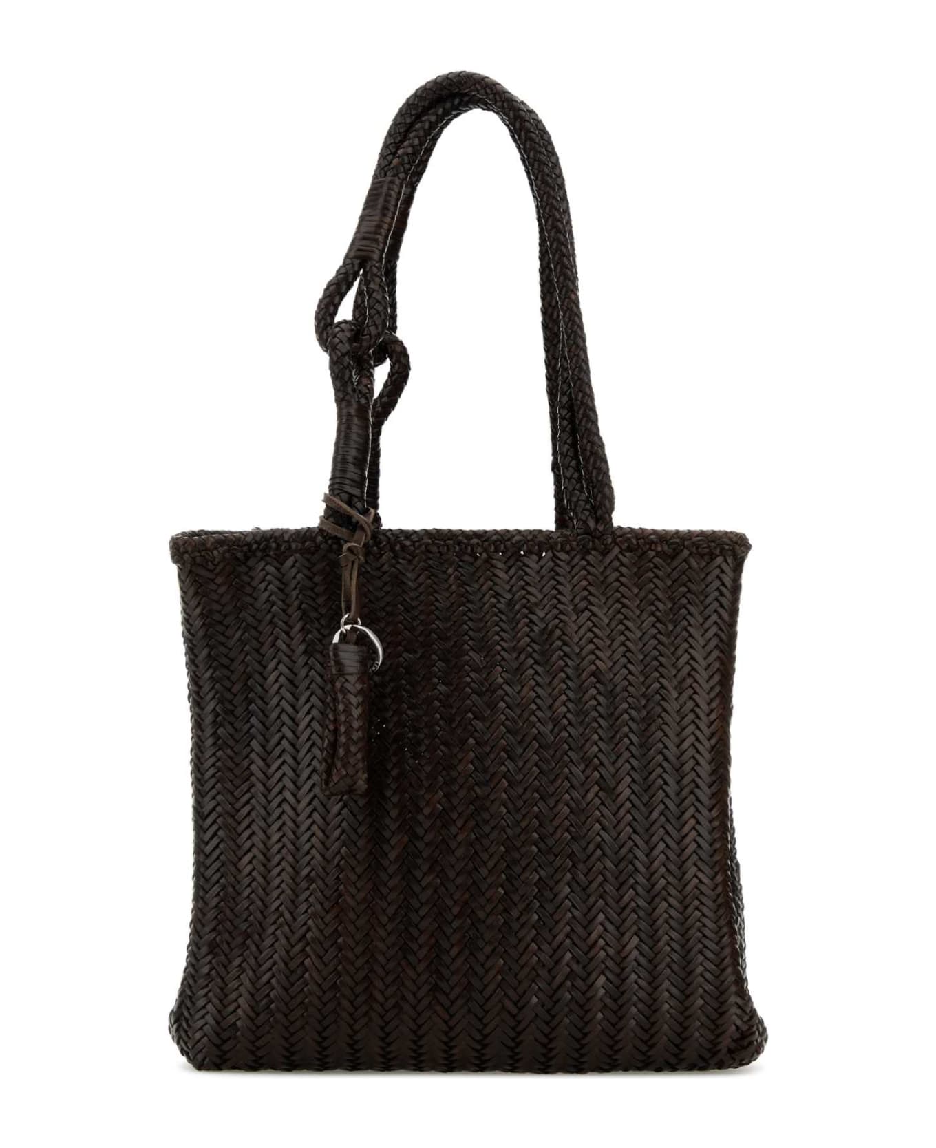 Lemaire Brown Leather Medium Shopping Bag - RISTRETTO