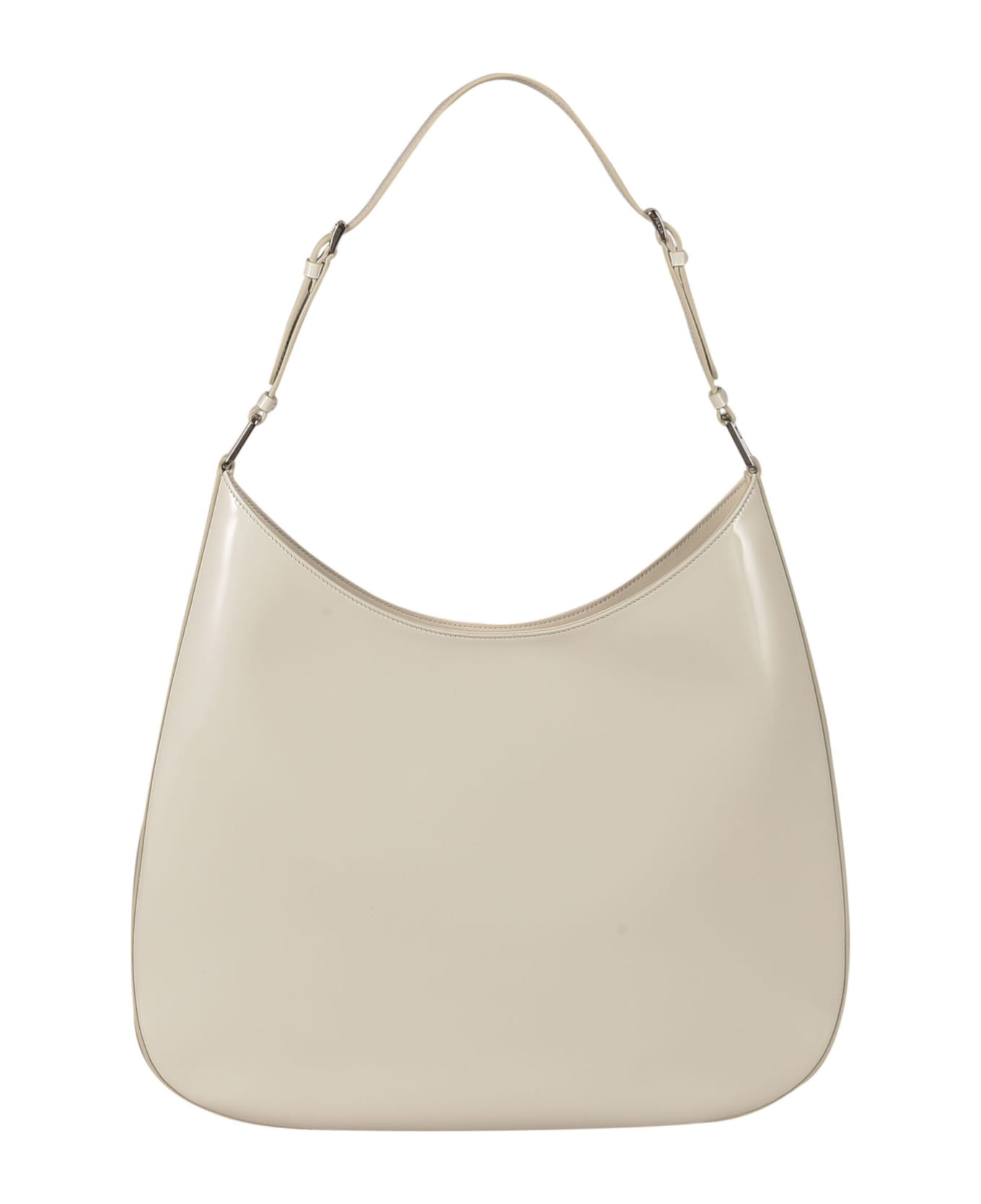 Prada Logo Plaque Adjustable Strap Shoulder Bag - White