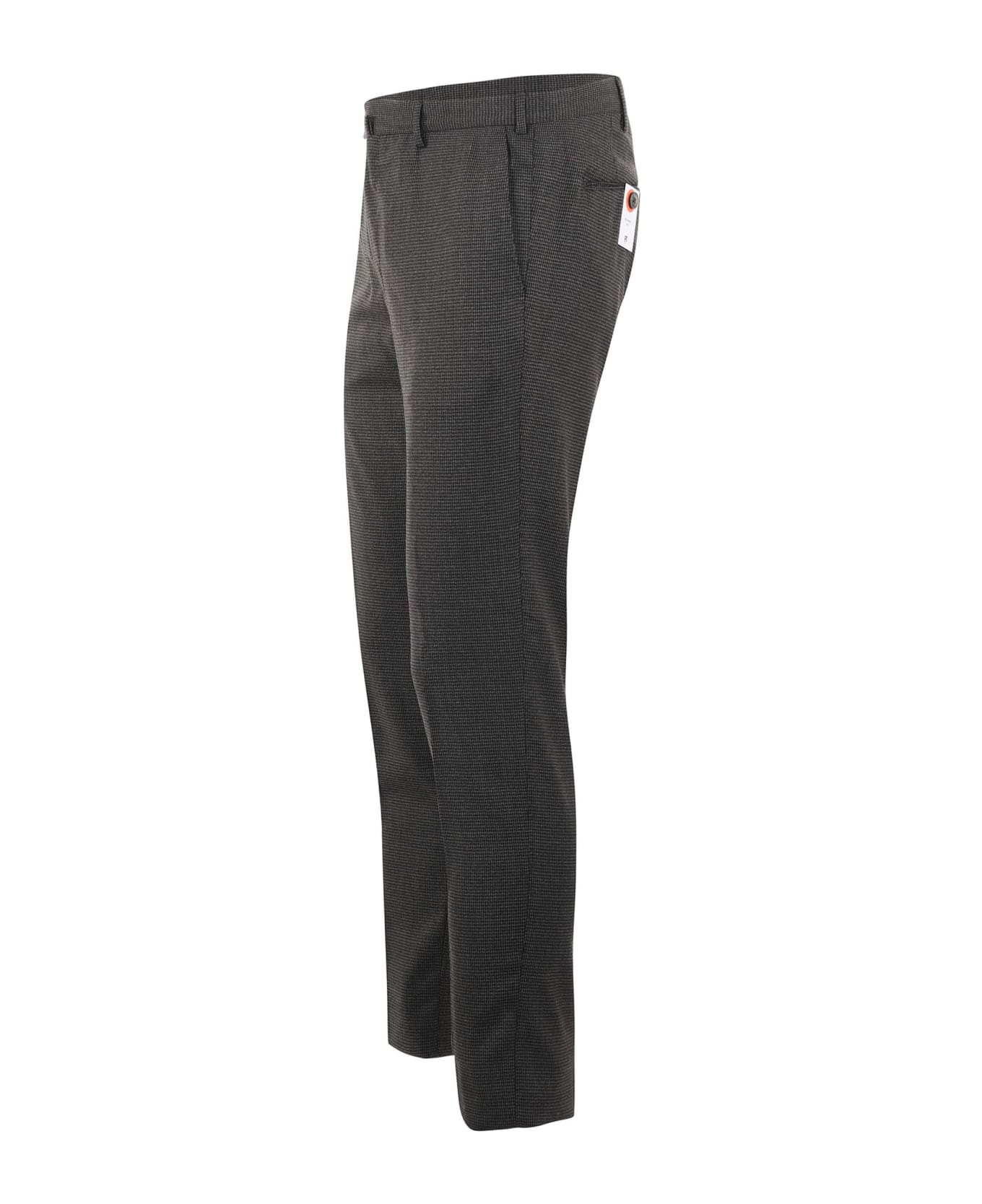 PT Torino Pt01 Trousers In Stretch Wool Blend - Marrone ボトムス
