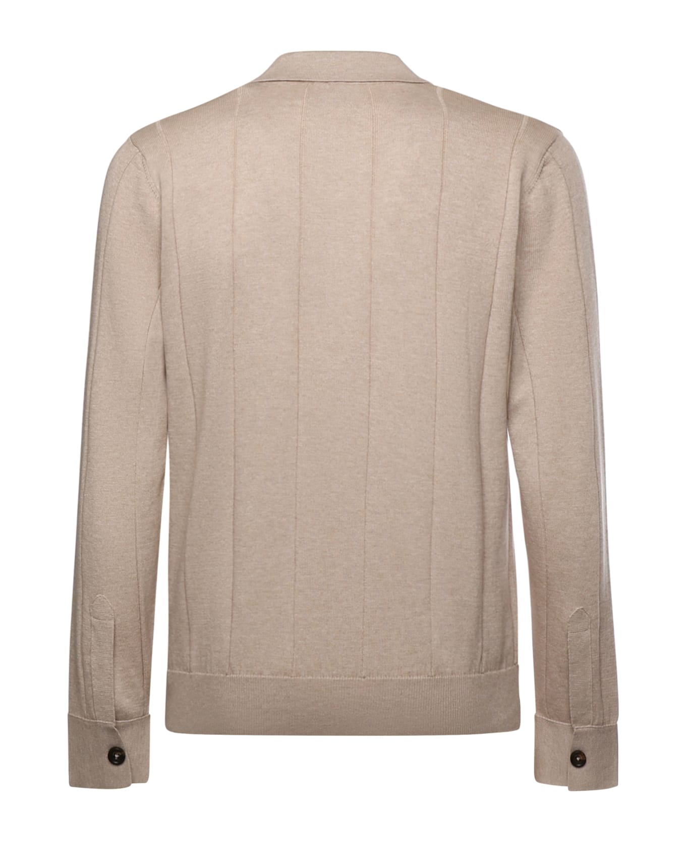 Eleventy Cotton And Cashmere Polo Shirt - SAND