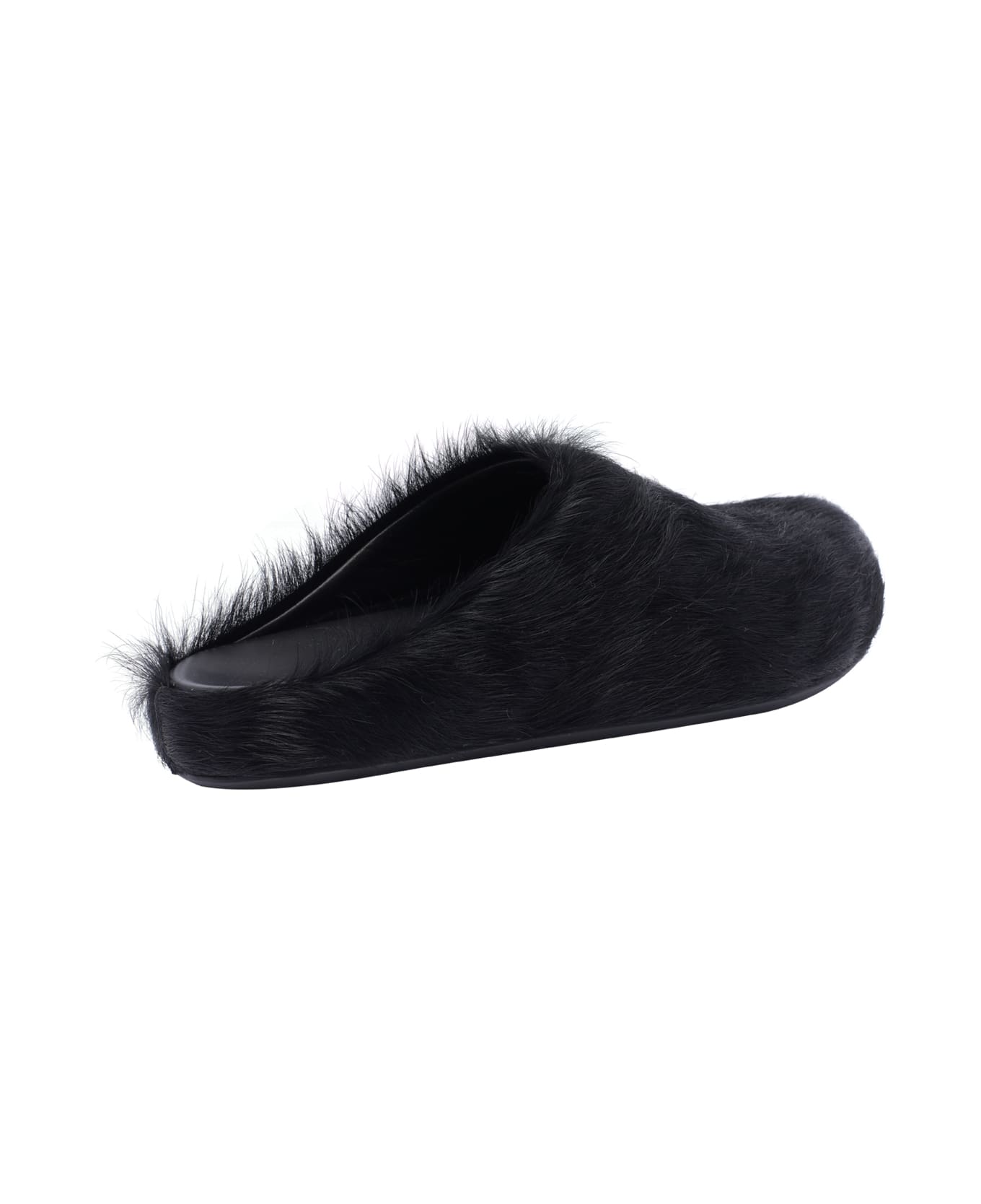 Marni Long Hair Fussbett Sabot - Black
