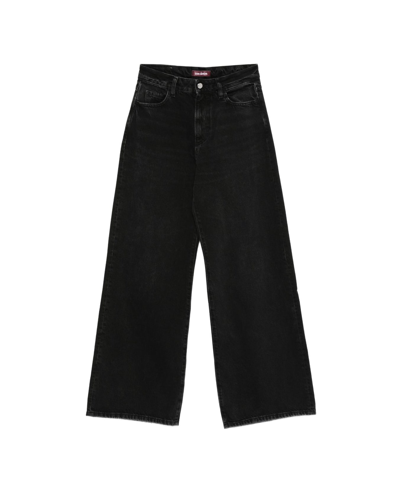 Icon Denim Cotton Wide-leg Jeans - Black