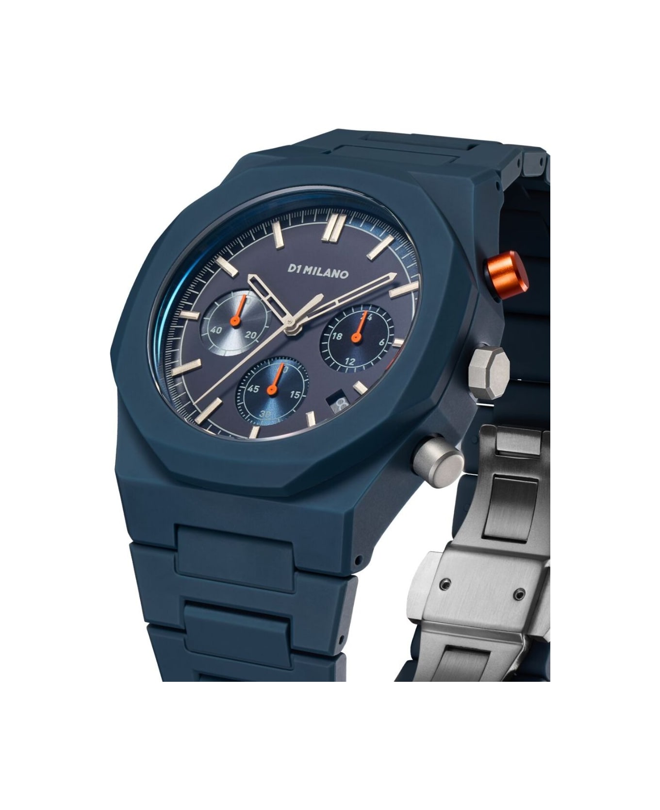 D1 Milano Charcoal Neptune Blue Polychrono 40.5 Mm Watch - Blue