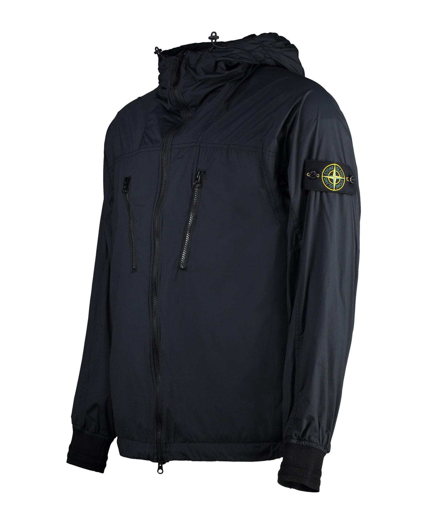 Stone Island Technical Fabric Hooded Jacket - Black