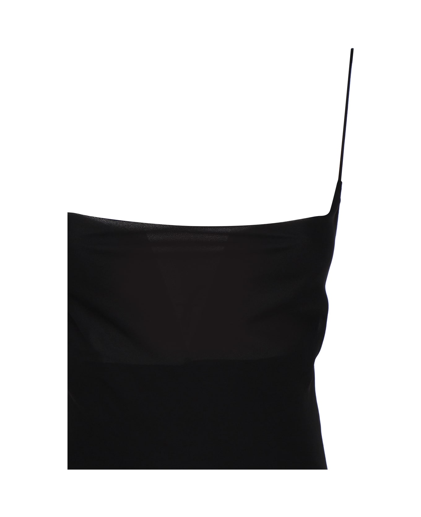 The Andamane Long Dress With Shawl Neckline - Black