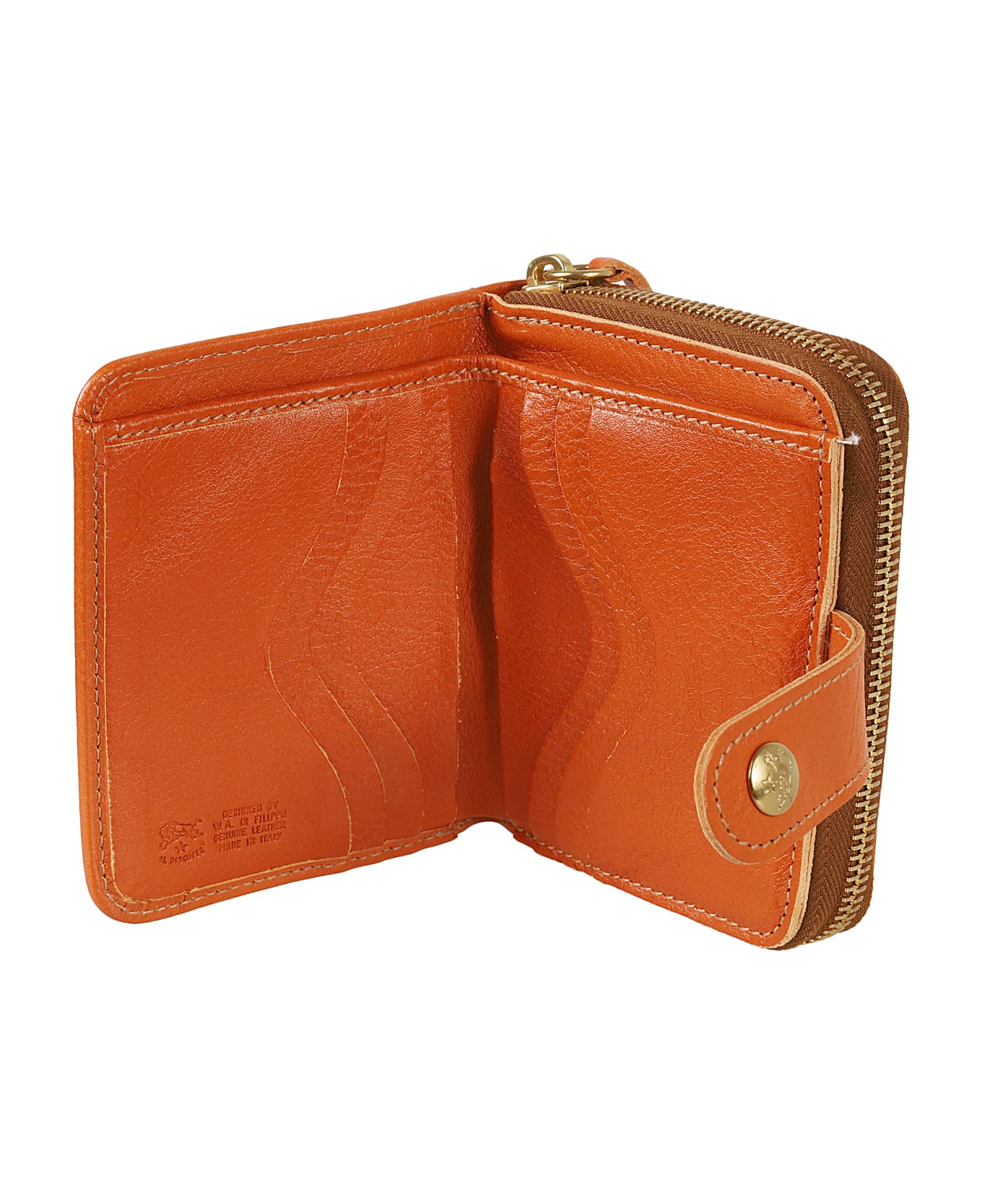 Il Bisonte Logo Stamp Medium Classic Wallet - Caramel