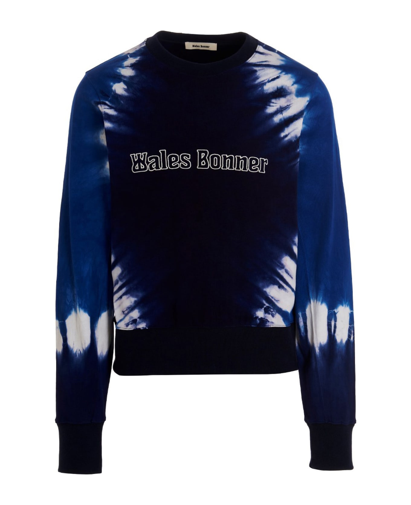 Wales Bonner Logo Embroidery Tie Dye Sweatshirt - Blue