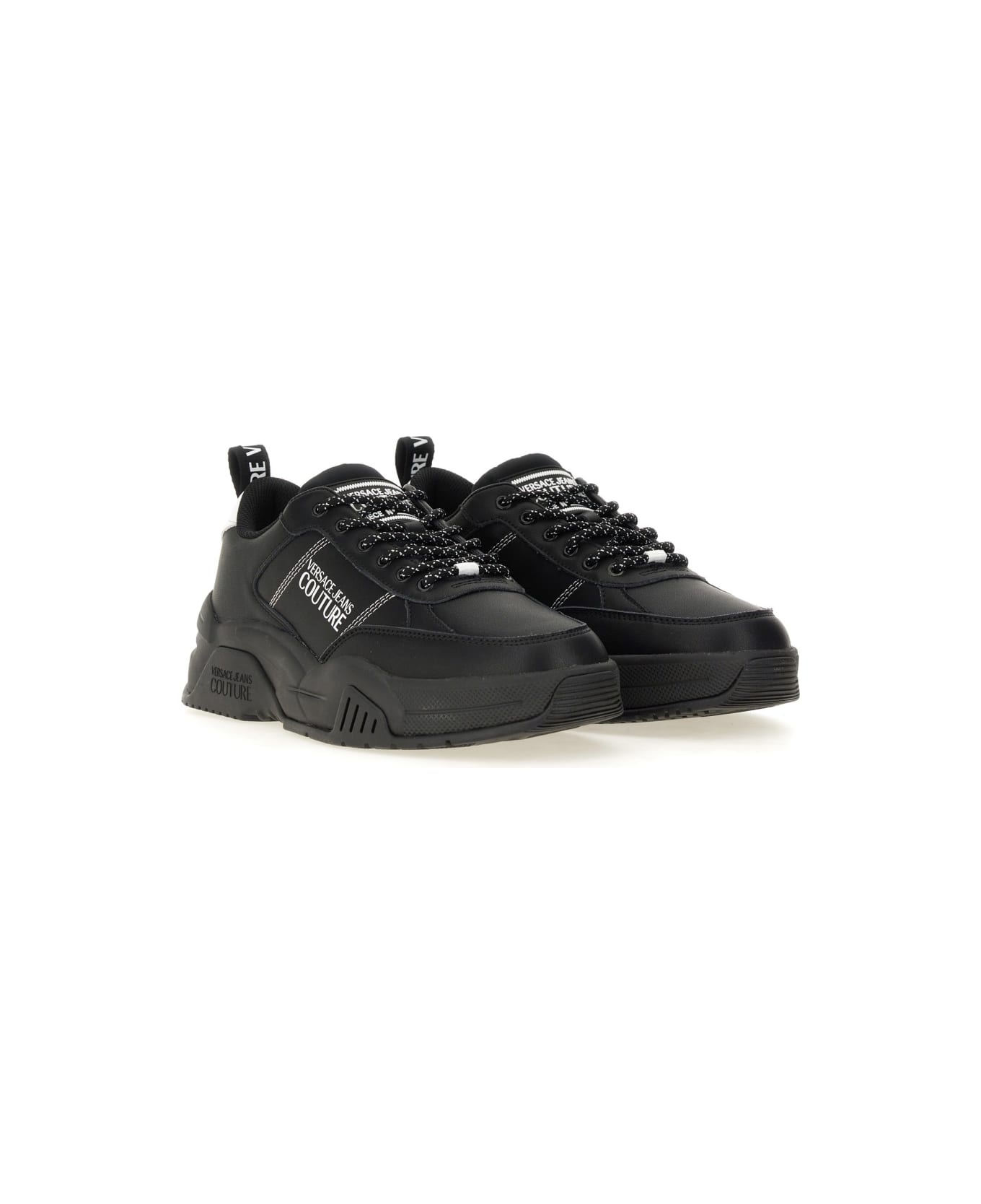 Versace Jeans Couture Sneaker With Logo - BLACK