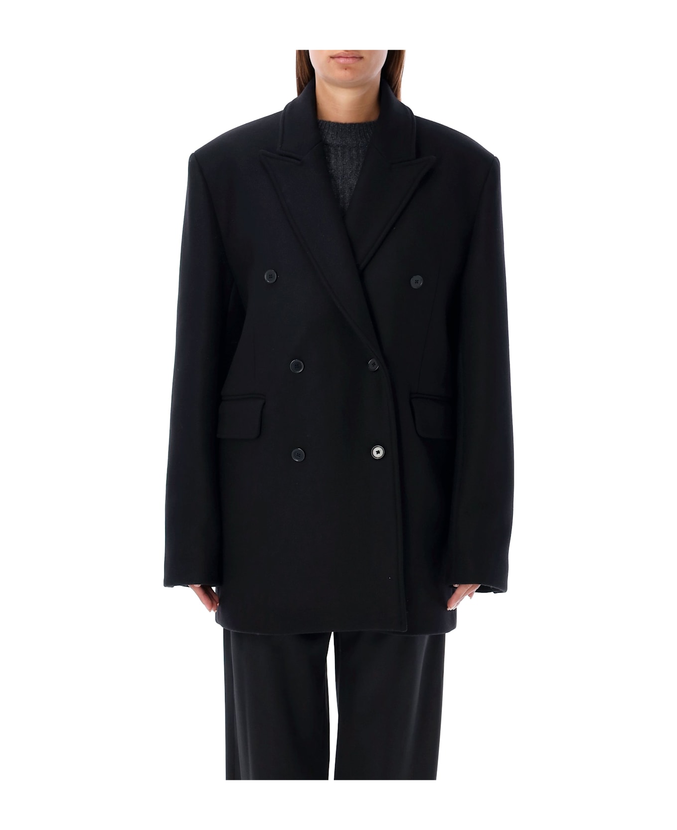 Loulou Studio Koon Blazer Peacoat - BLACK