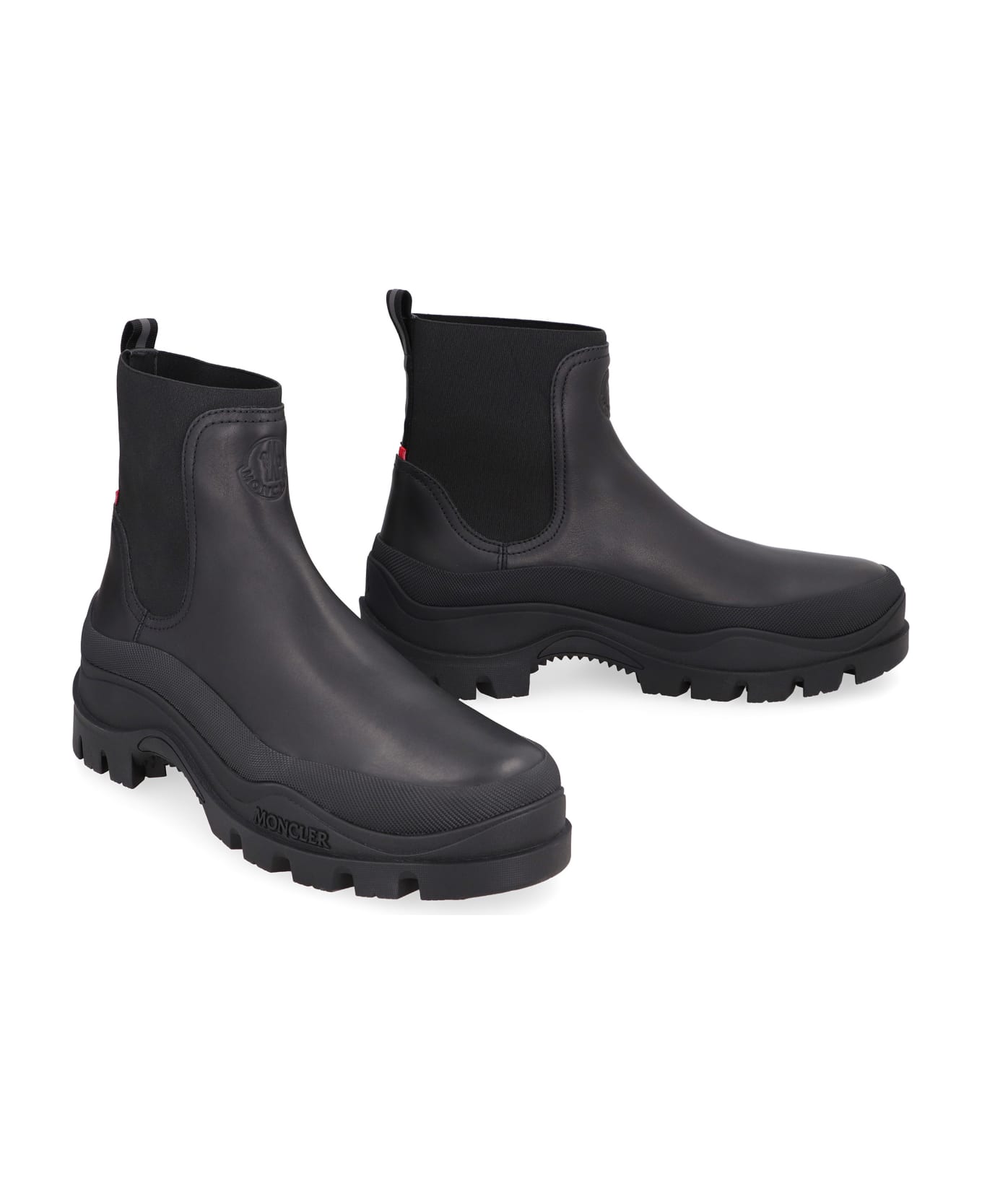 Moncler Larue Leather Chelsea Boots - Black