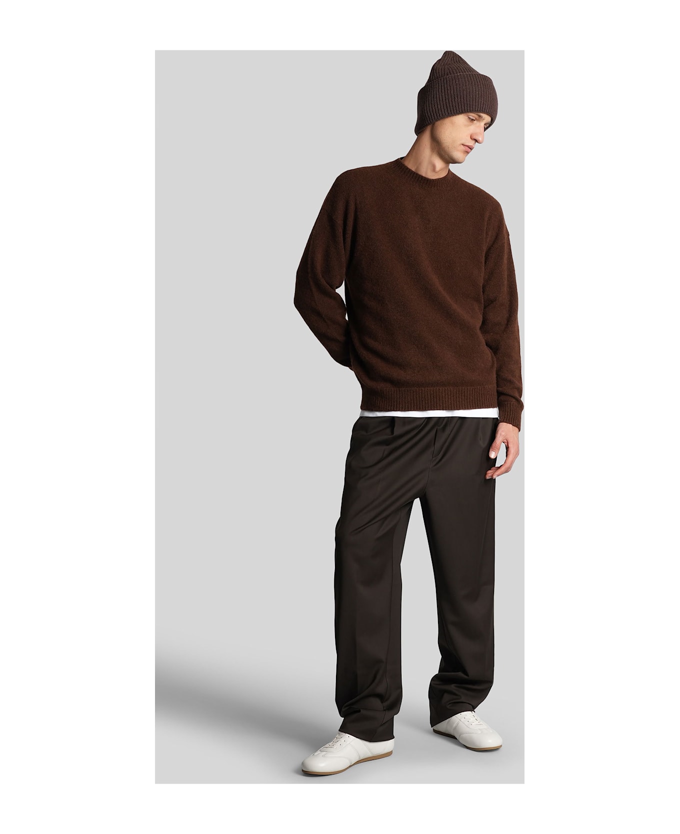Laneus Pants In Brown Wool - brown