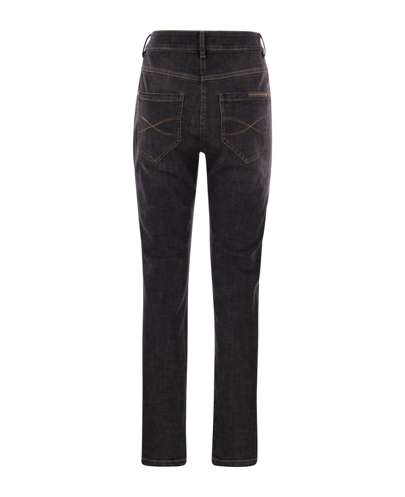 Brunello Cucinelli Slim Pants In Stretch Denim - Grey