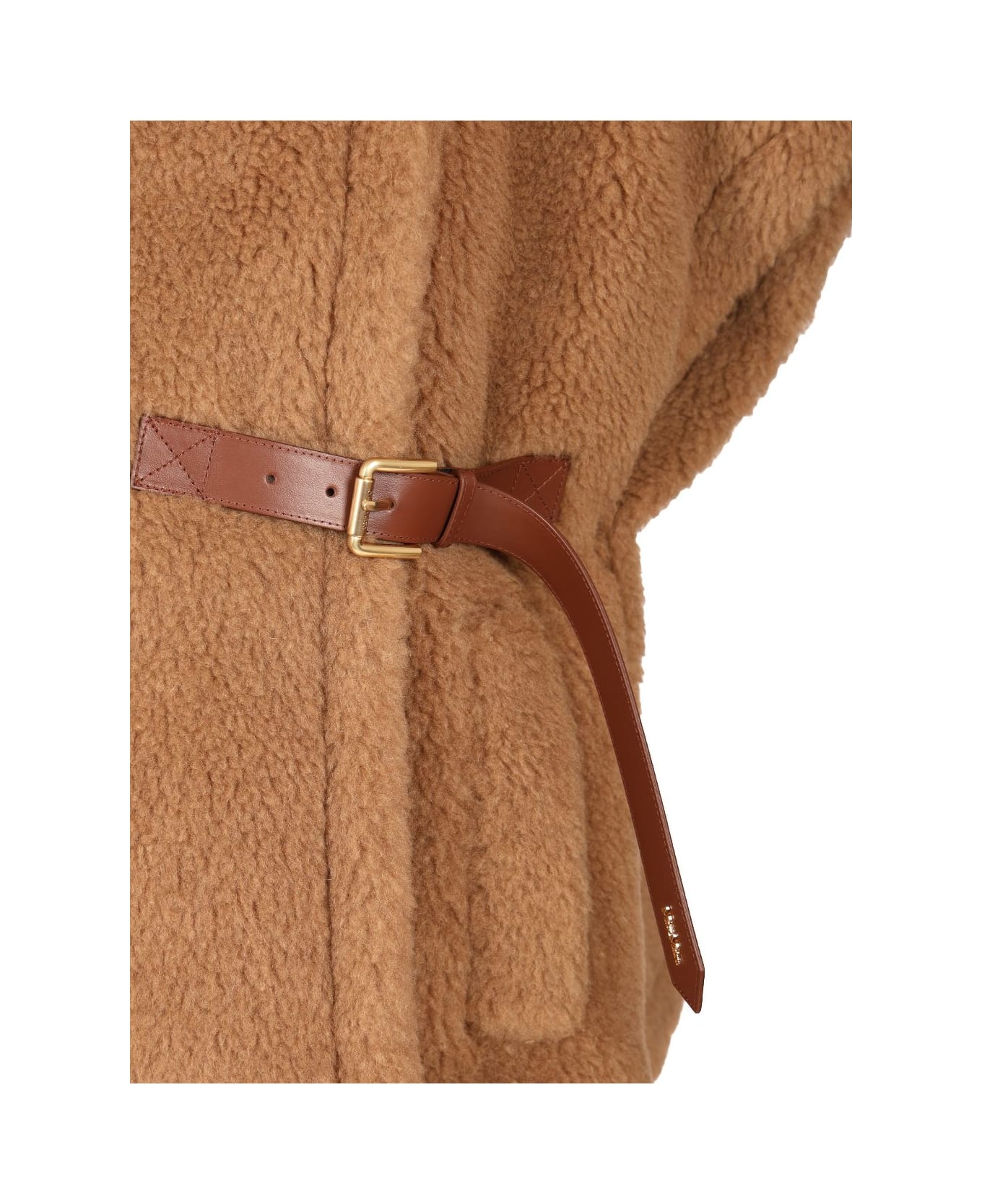 Max Mara Teddy Fabric Cape - BROWN