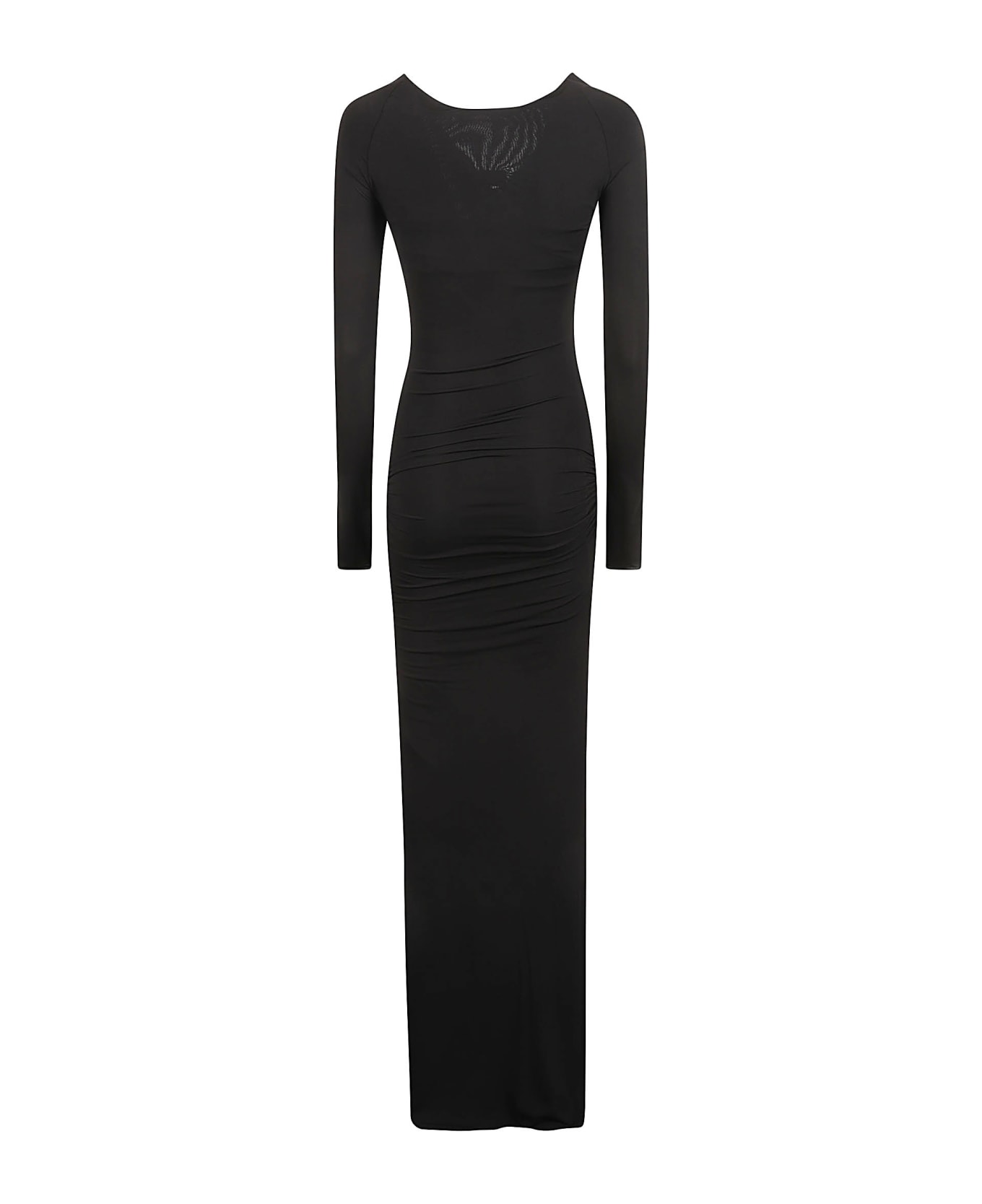 Blumarine Wrap Front V-neck Longsleeved Dress - Black