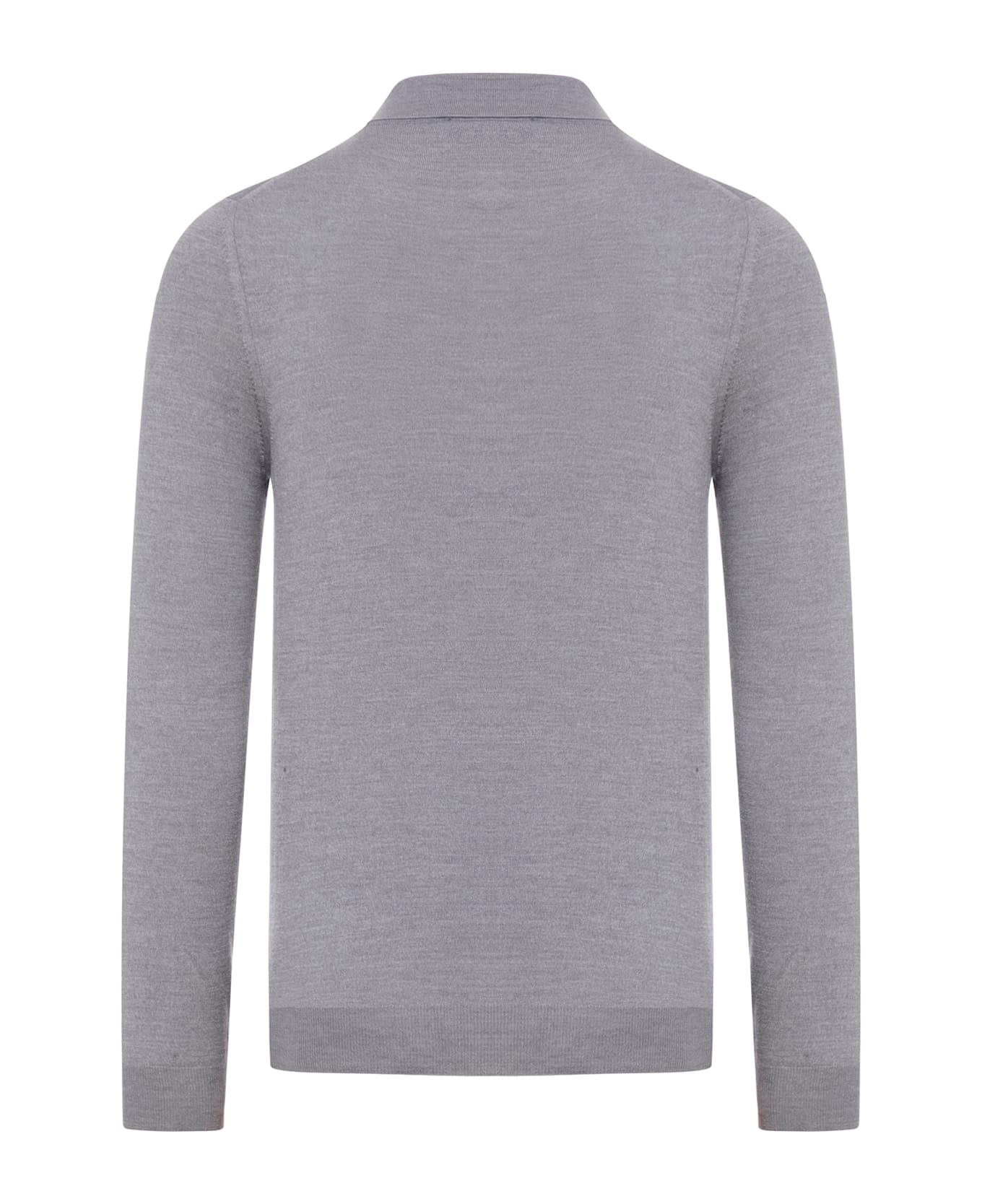 Zanone Wool Polo - Grey Melange