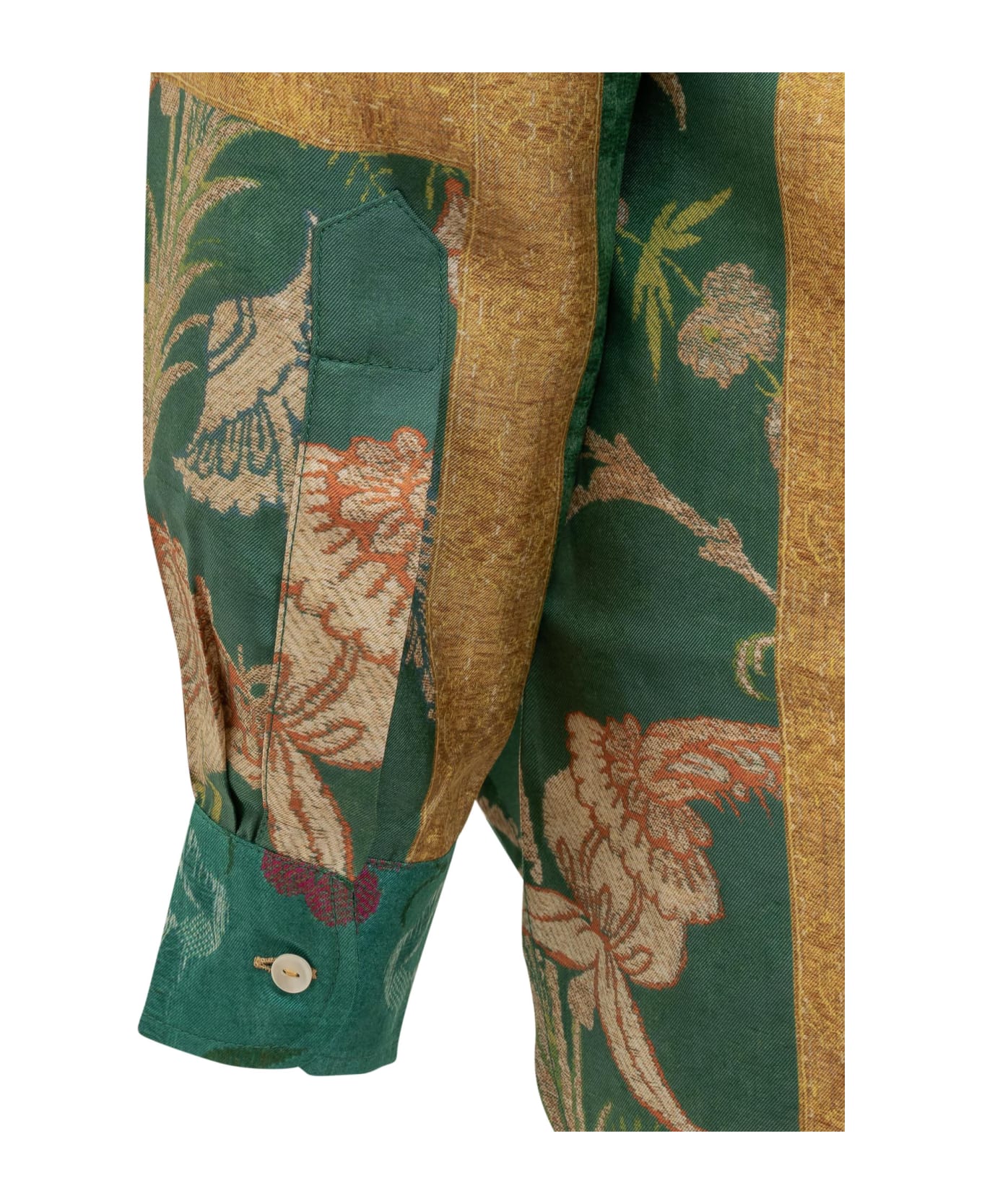 Pierre-Louis Mascia Silk Shirt With Floral Pattern - VERDE BORDEAUX MULTI