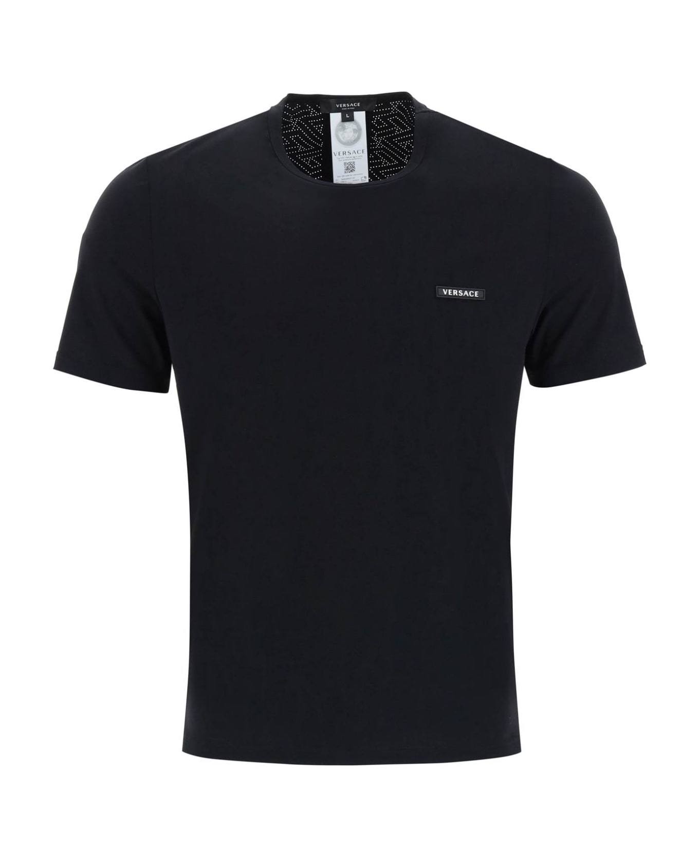 Versace T-shirt With 'la Greca' Print On The Back - BLACK (Black) シャツ
