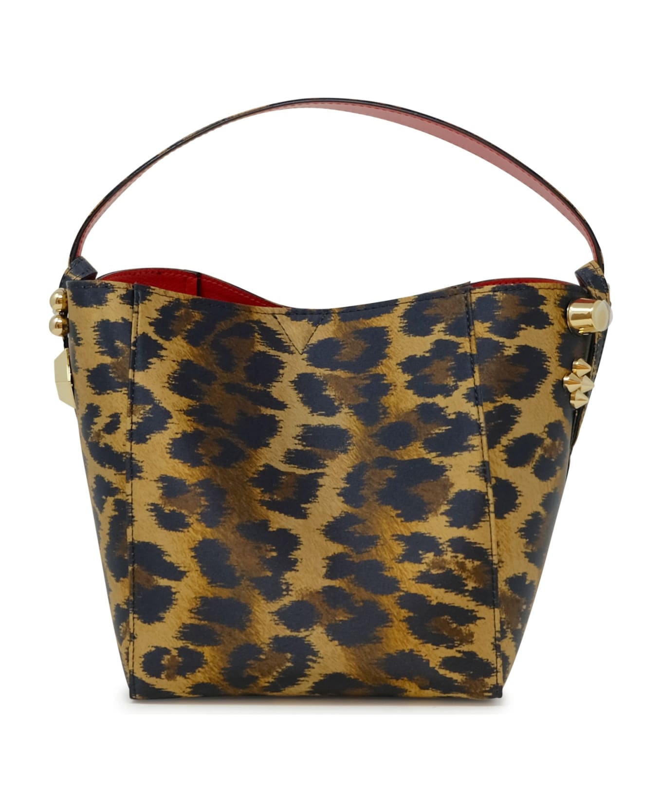 Christian Louboutin Leopard Crepe Satin Cabachic Mini Bucket Bag - LEOPARD